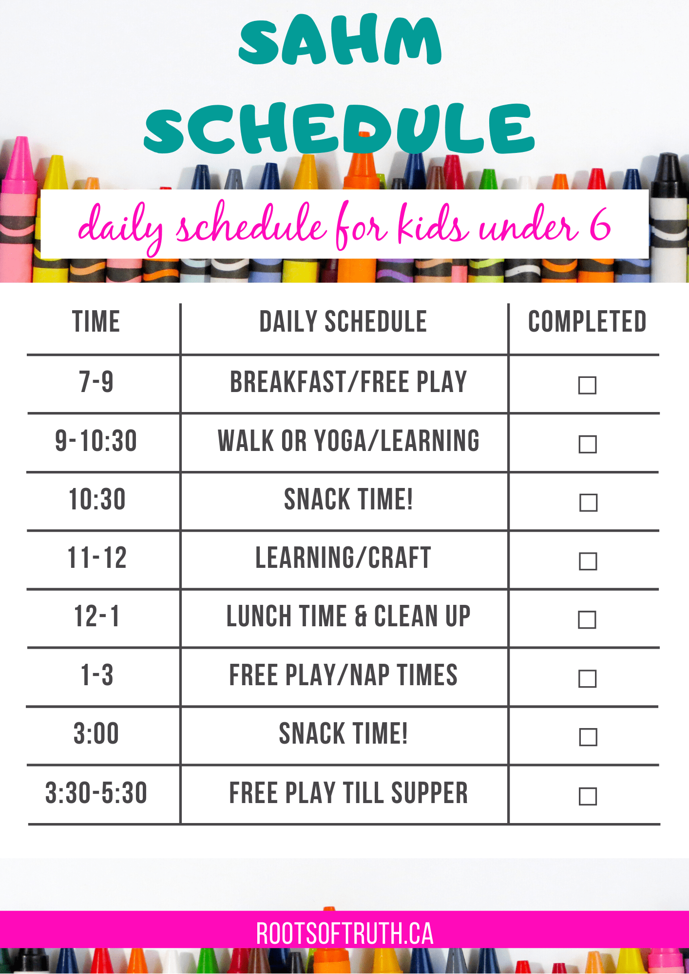 A Realistic Stay At Home Mom Schedule (for kids under 6) 2023