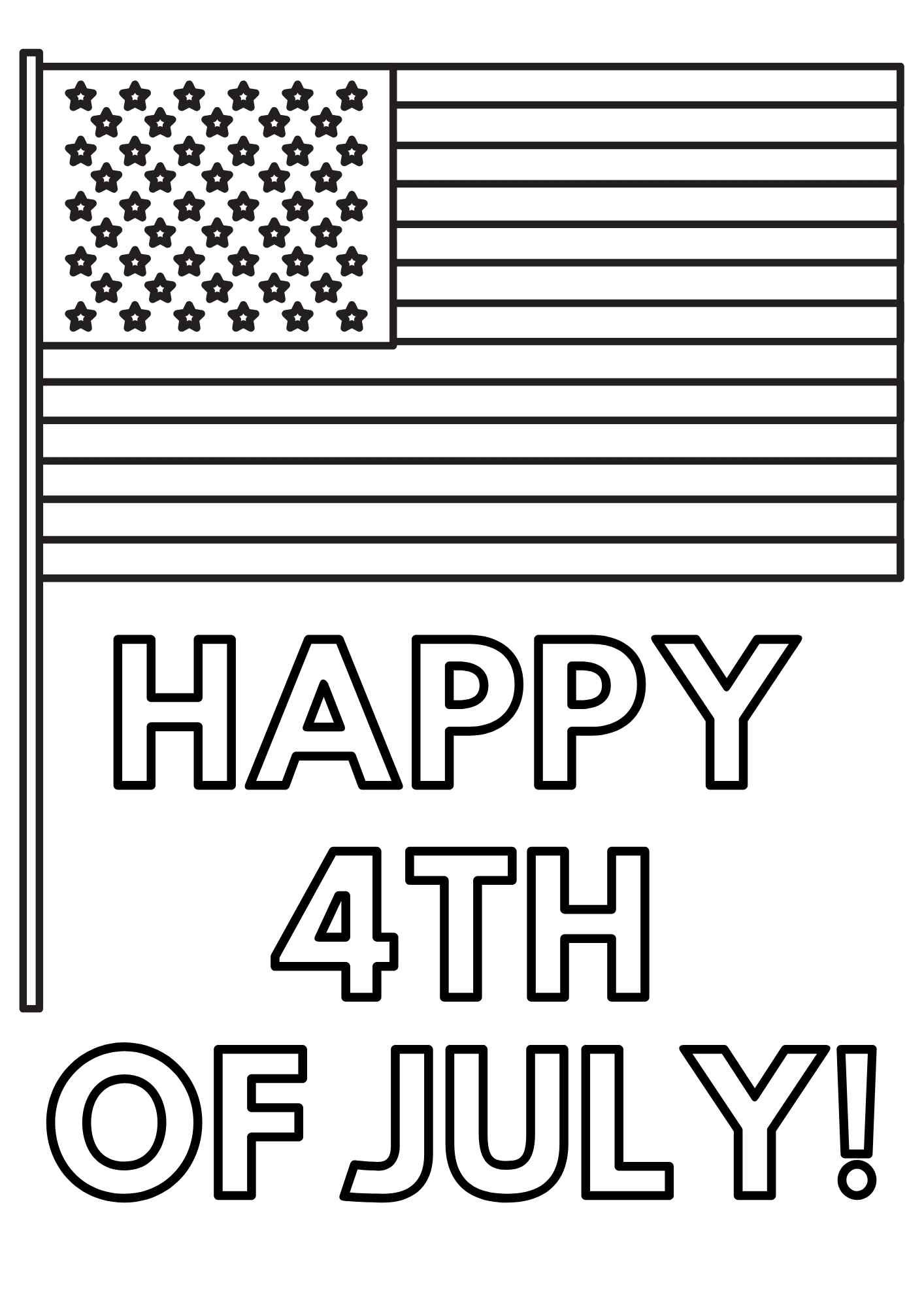 Happy 4Th Of July Coloring Page   Happy 4th Of July 