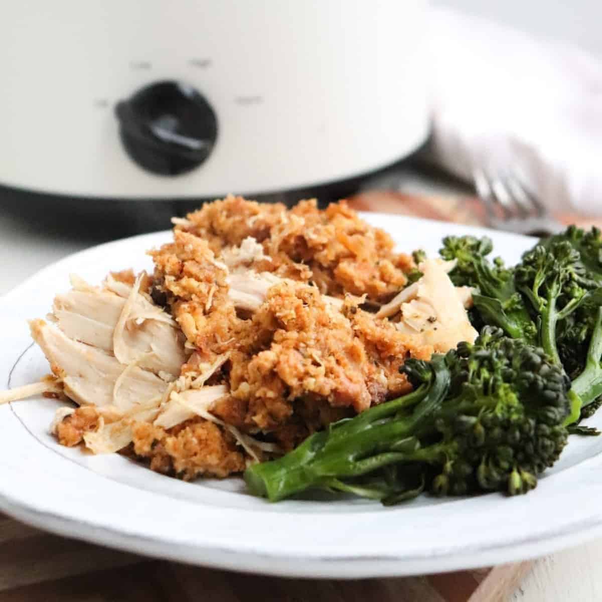 4 Ingredient Slow Cooker Chicken With Stuffing