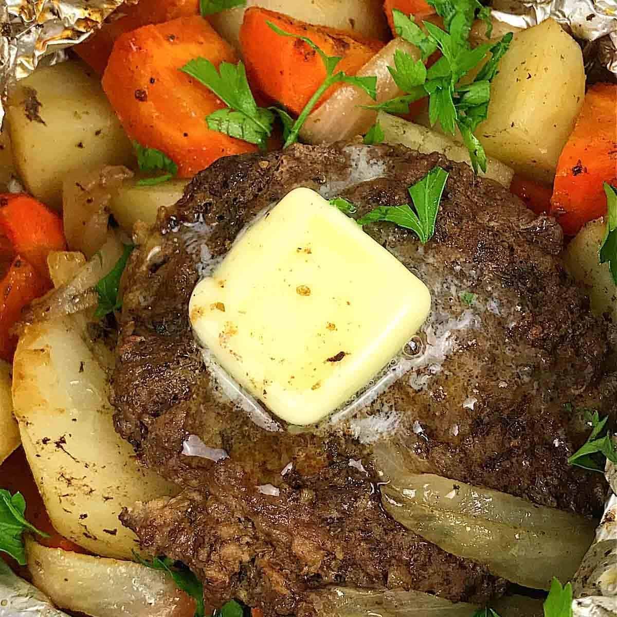 Air Fryer Hamburger Hobo Packets Meal Hobo Foil Dinners