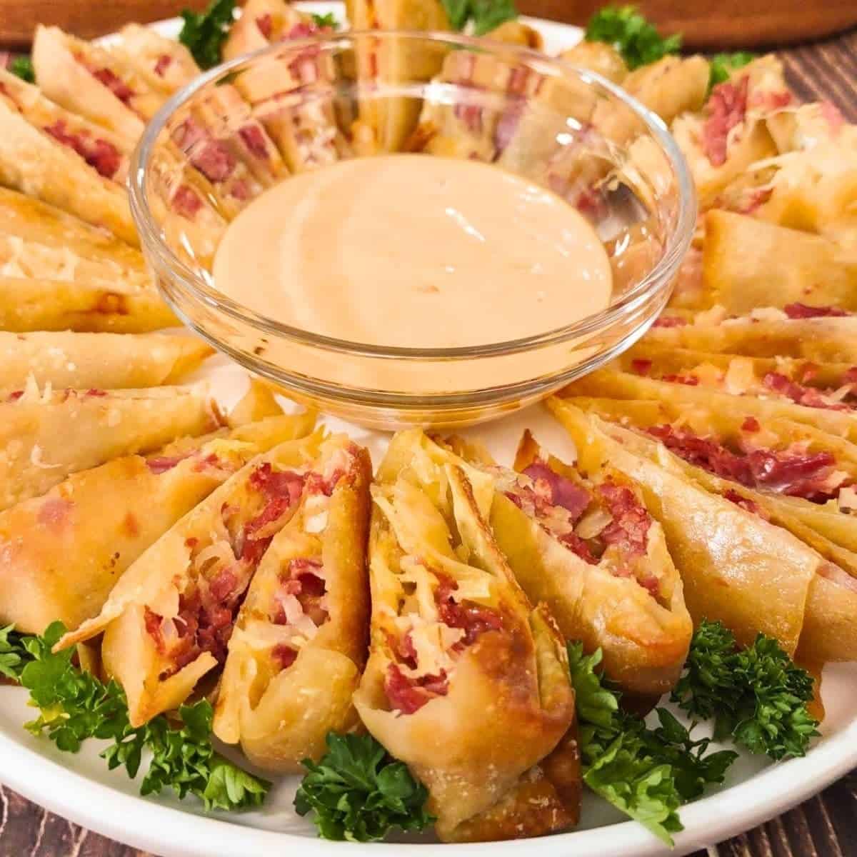 Air Fryer Reuben Egg Rolls