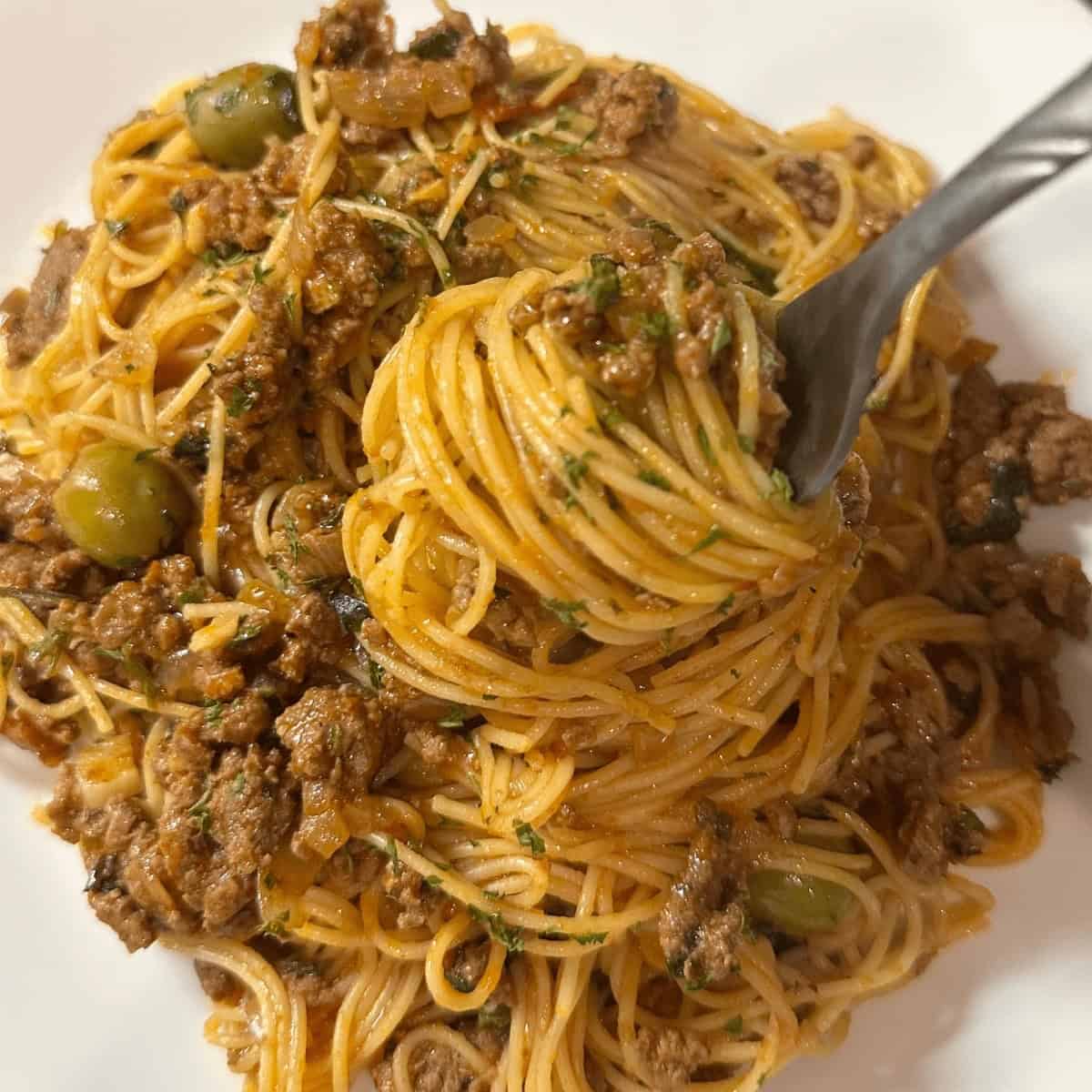Angel Hair Pasta With Ground Beef