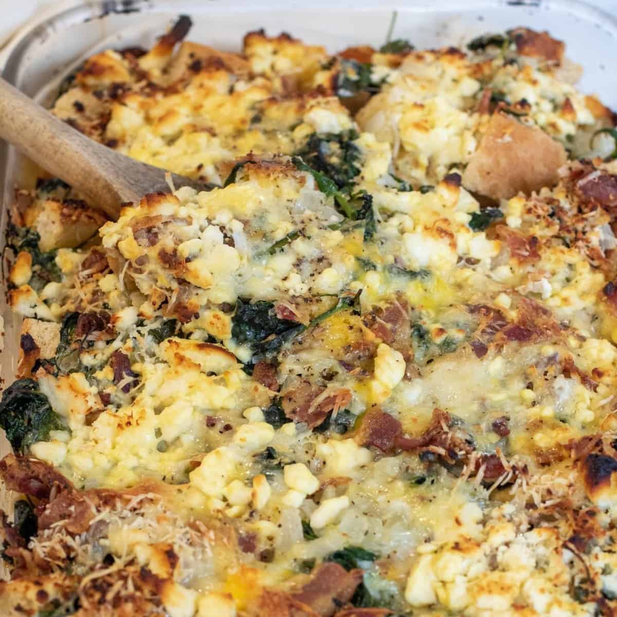 Bacon Spinach And Feta Breakfast Strata Bacon Spinach And Feta Breakfast Strata
