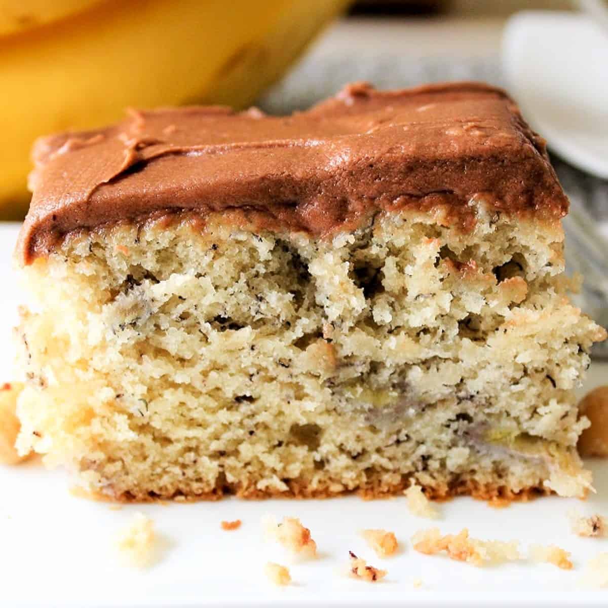 Banana Cake Chocolate Icing