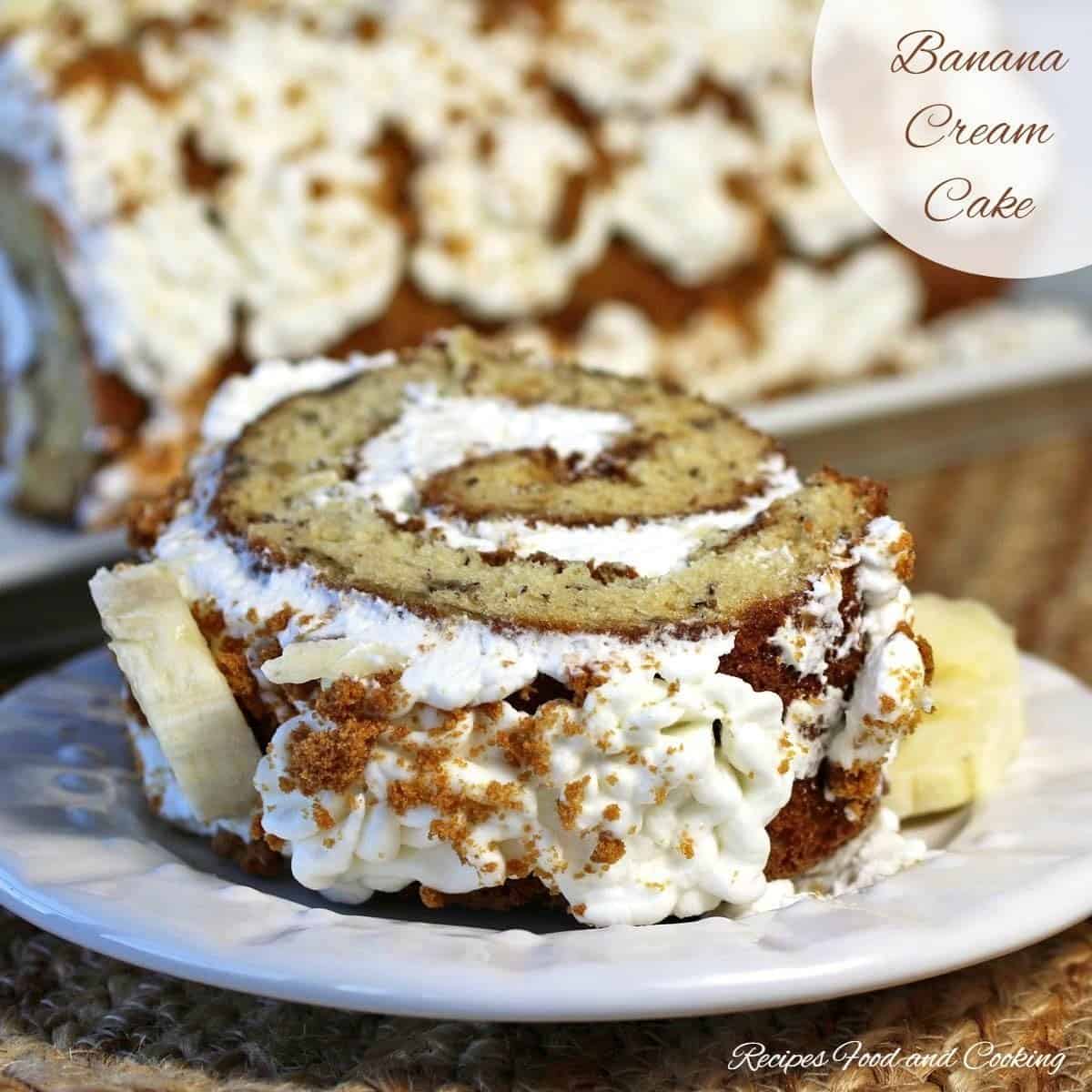 Banana Cream Cake Roll Recipe