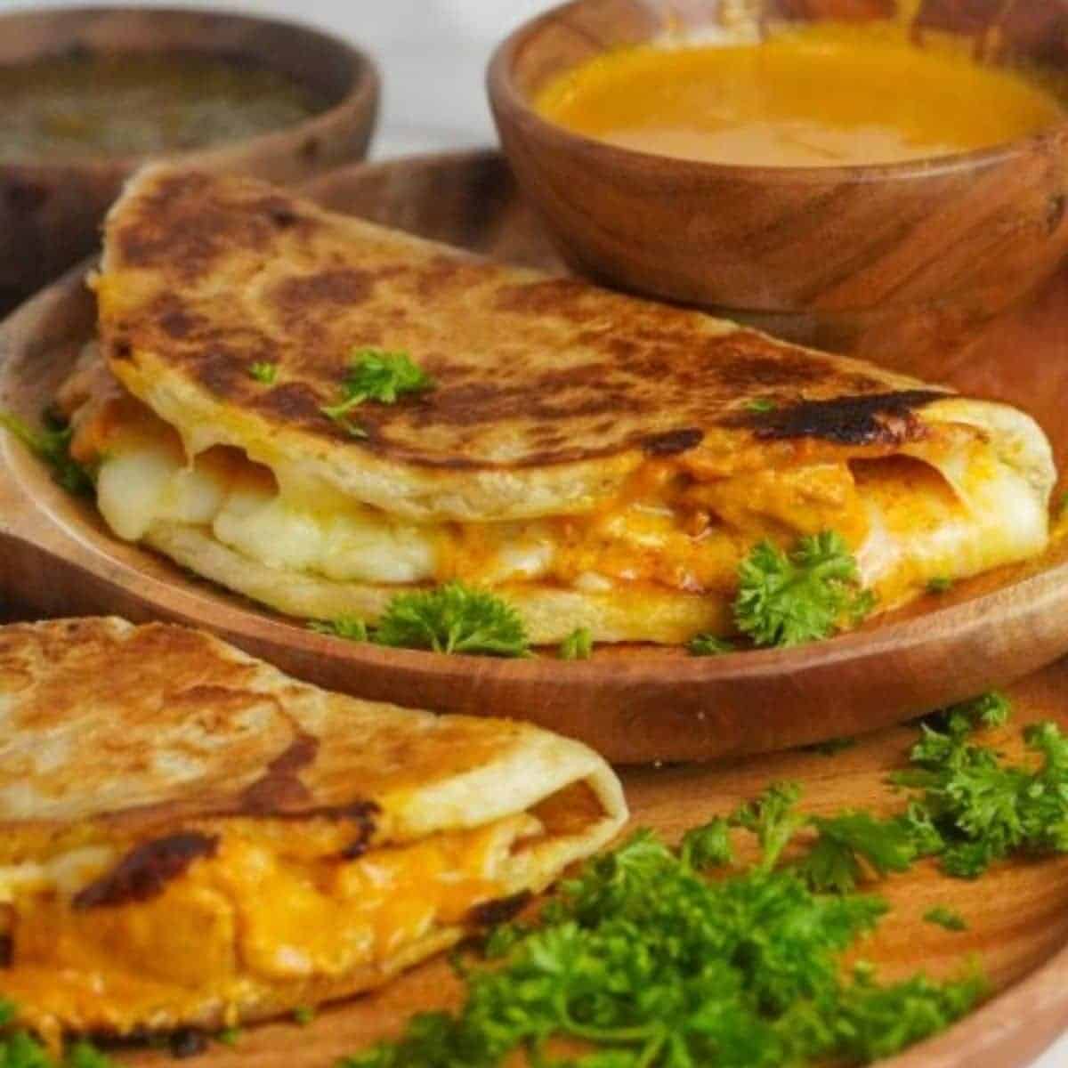 Butter Chicken Paratha Quesadilla