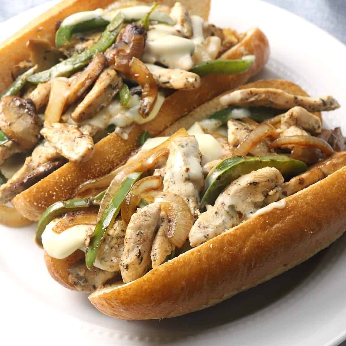 Chicken Cheesesteak Sandwiches