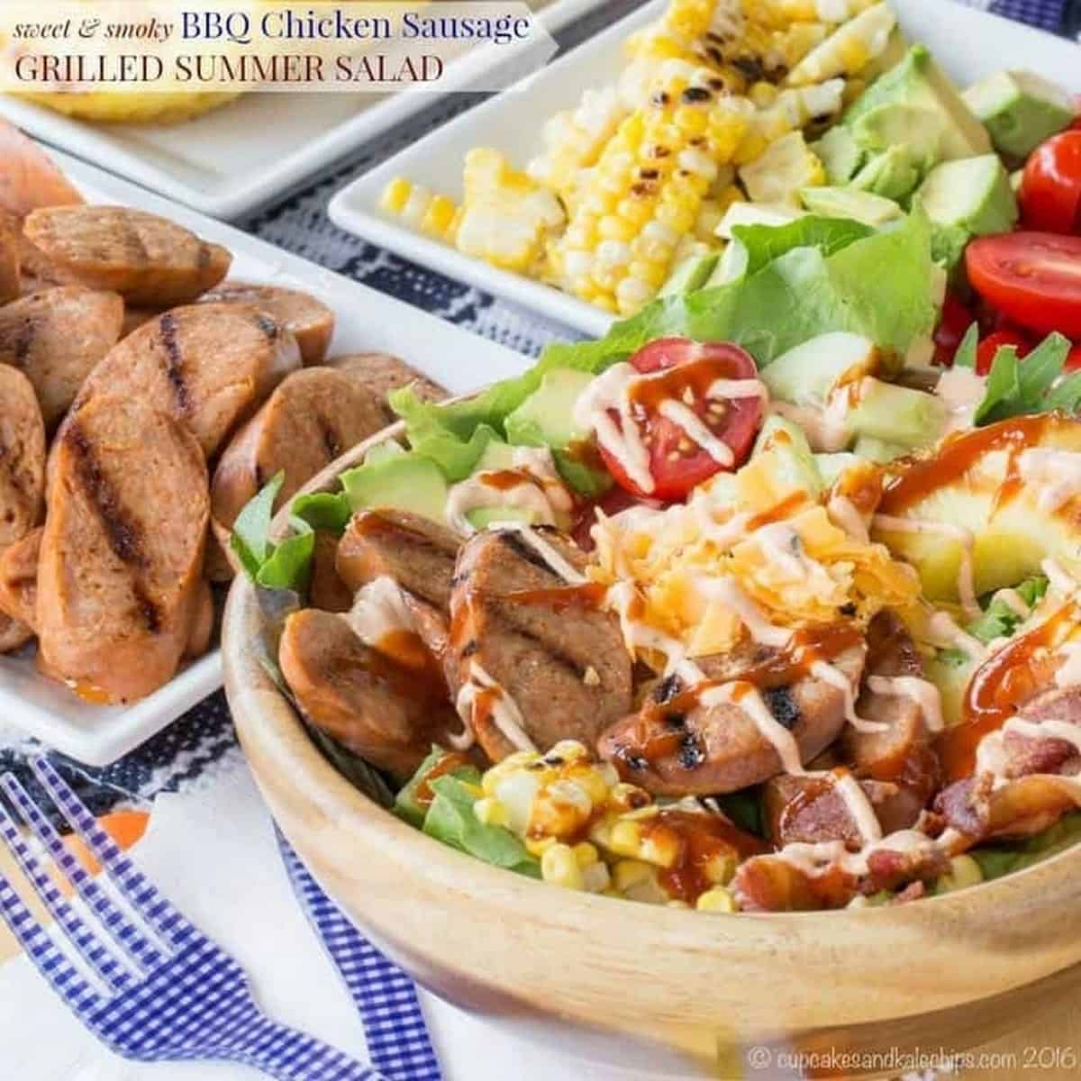 Chicken Sausage Grilled Summer Salad