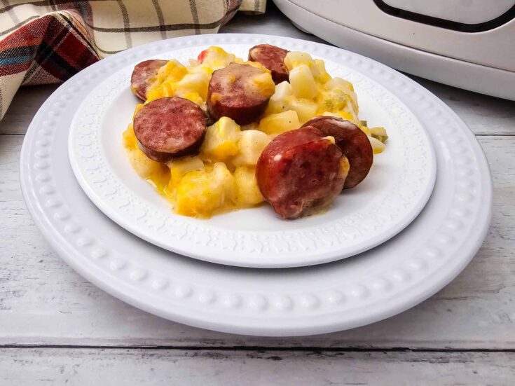 Crockpot Cheesy Sausage and Potato Casserole