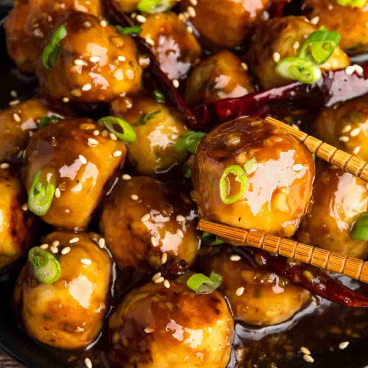 Easy General Tsos Chicken Meatballs