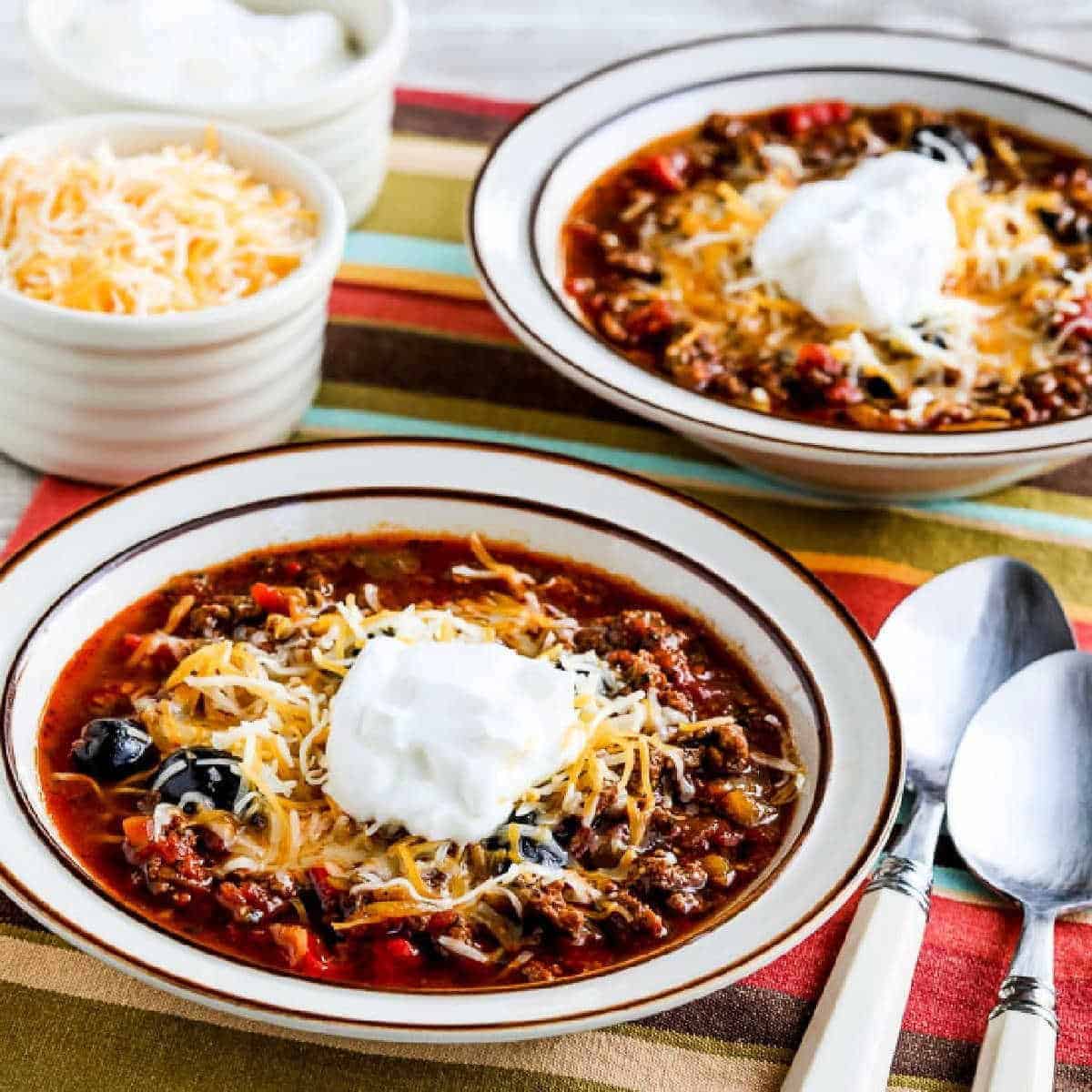 Instant Pot Low Carb Ground Beef Olive Lovers Chili