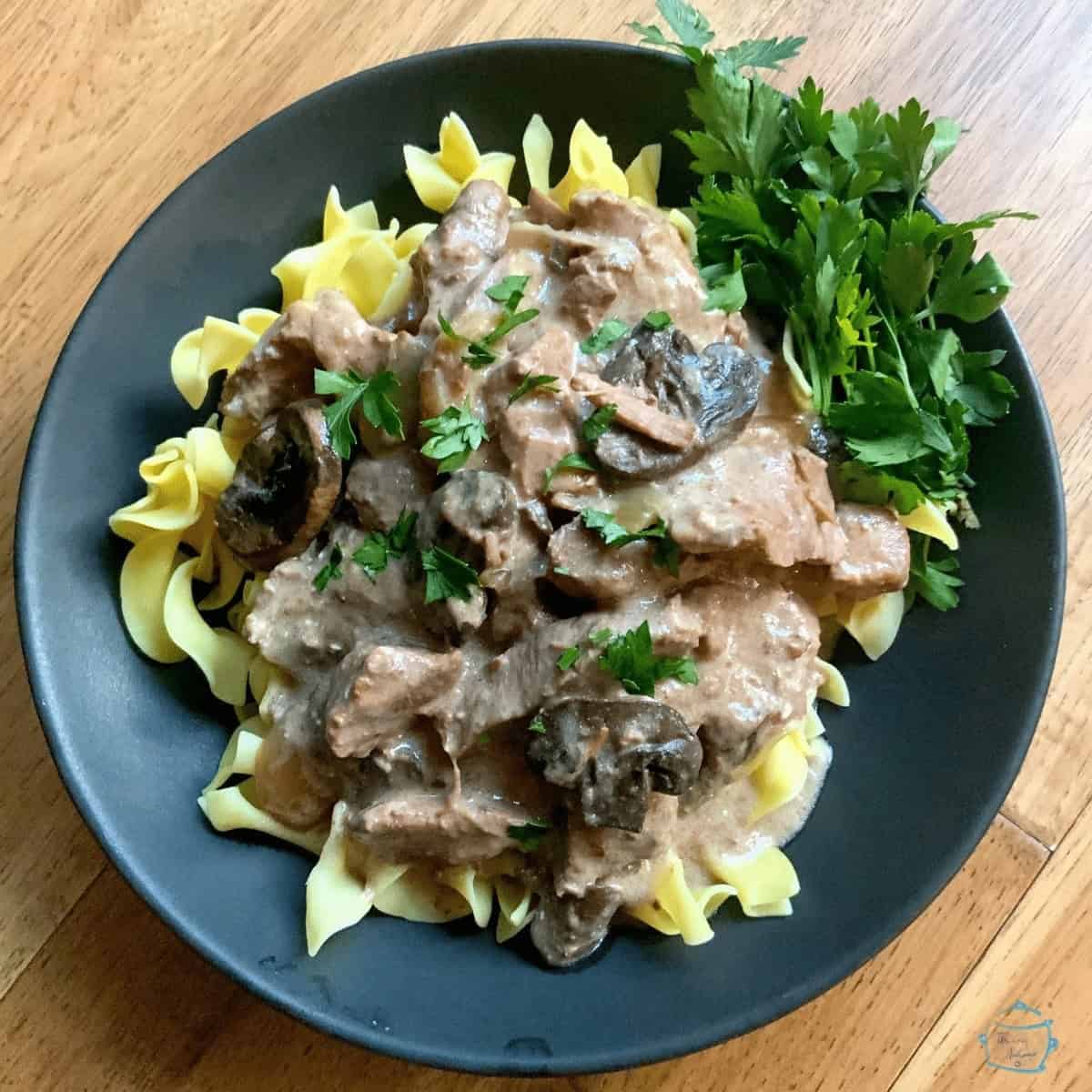Lazy Slow Cooker Beef Stroganoff