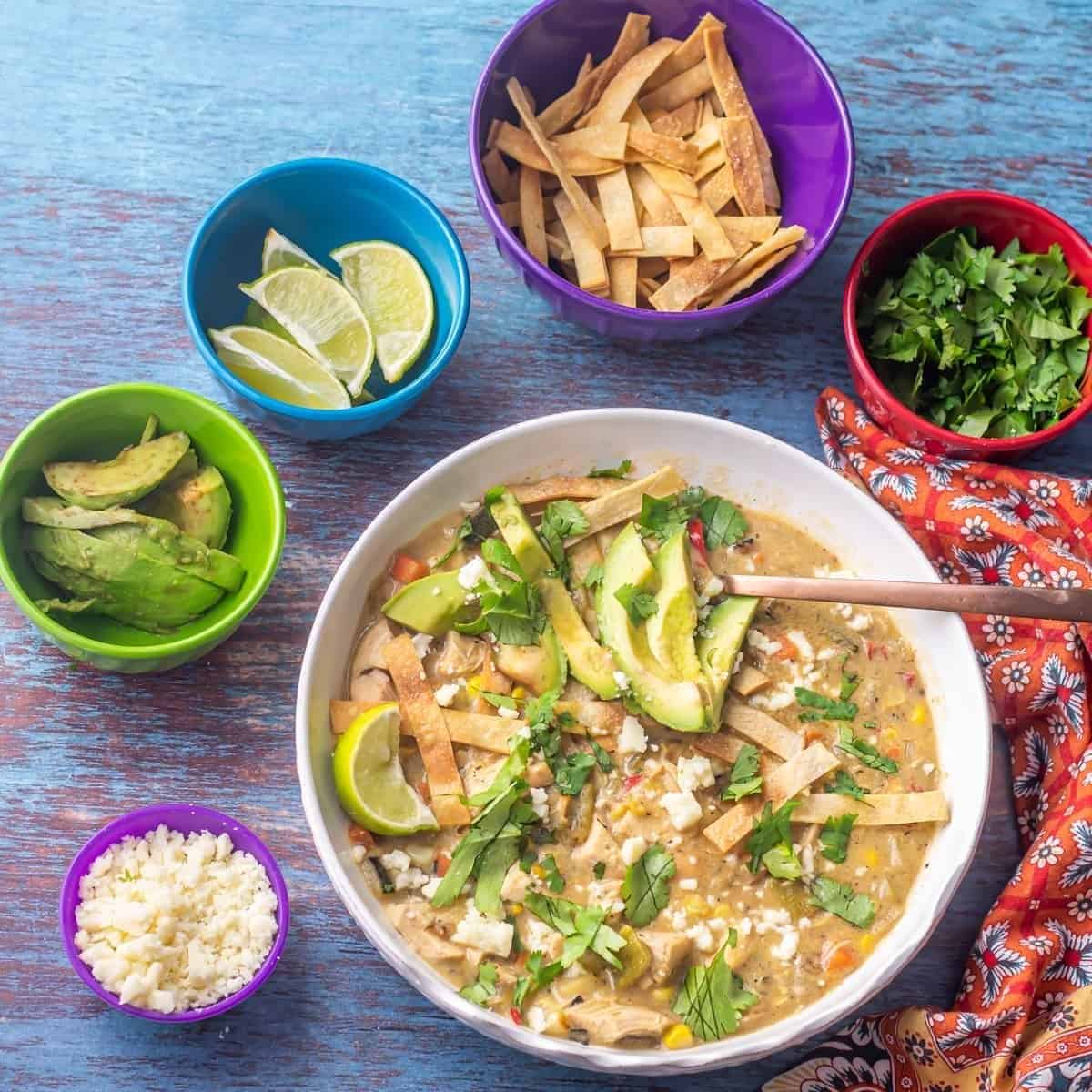 Southwest Chicken Vegetable Green Chile Soup