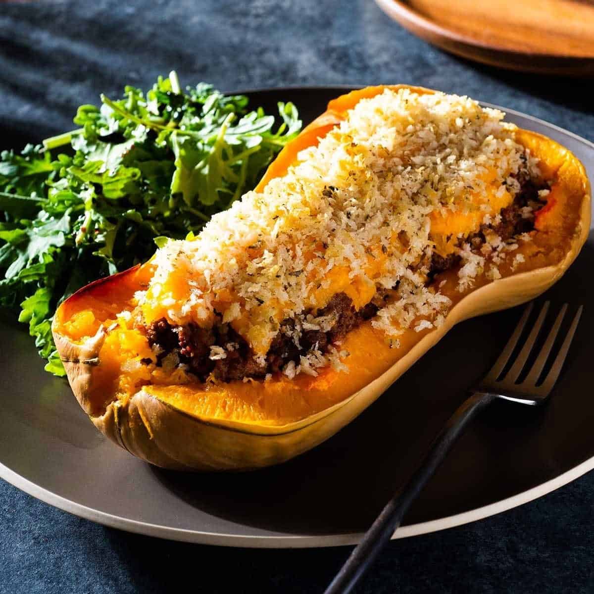 Stuffed Butternut Squash With Ground Beef