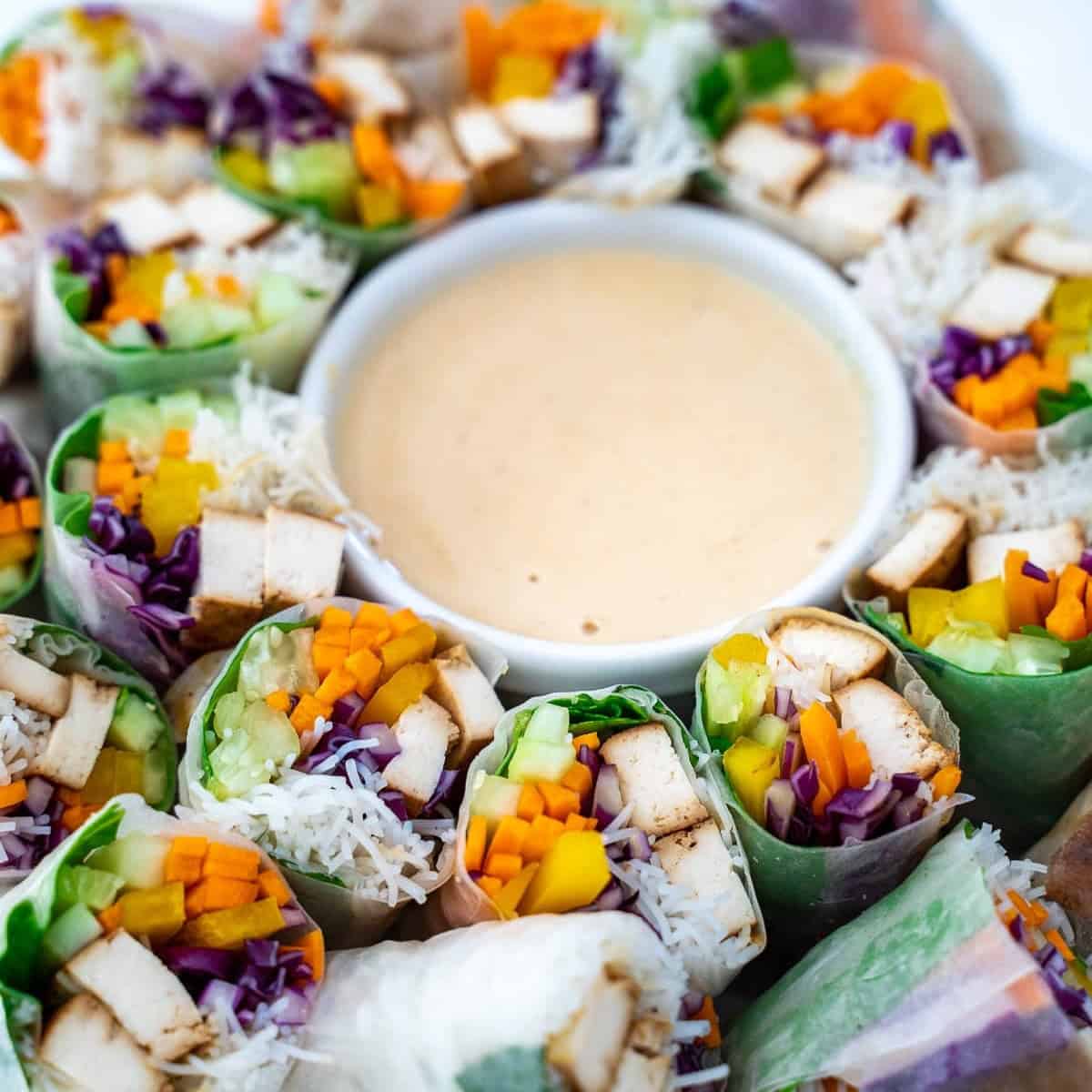 Vegan Summer Rolls With Homemade Peanut Sauce