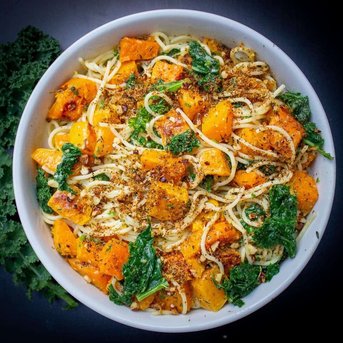 Angel Hair Pasta With Squash And Kale