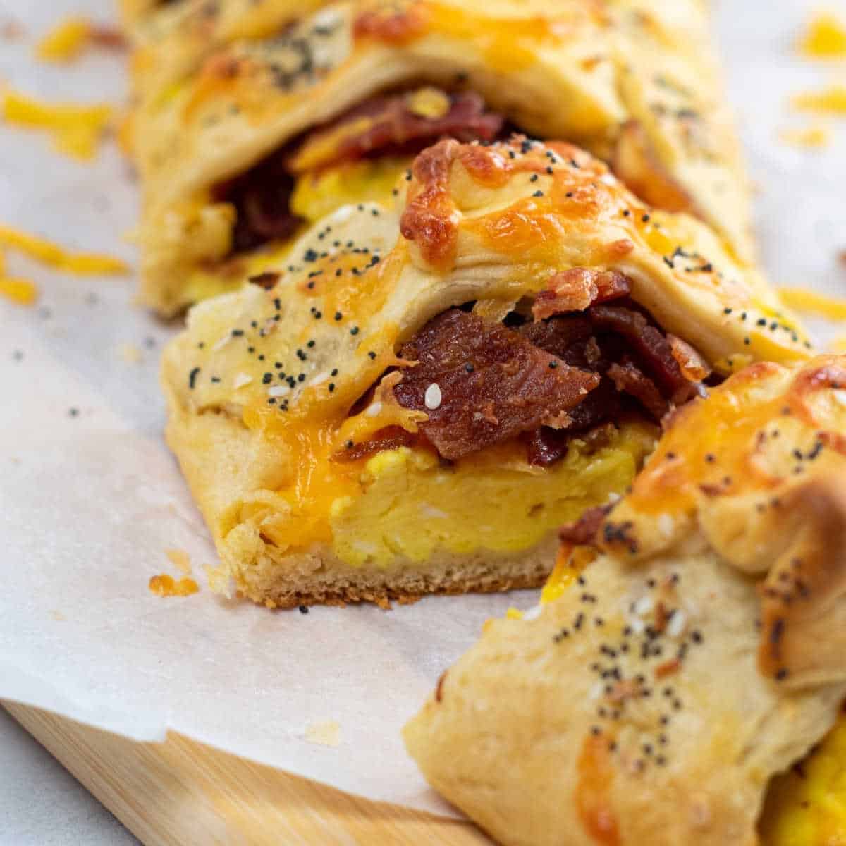 Bacon Egg Cheese Crescent Breakfast Braid