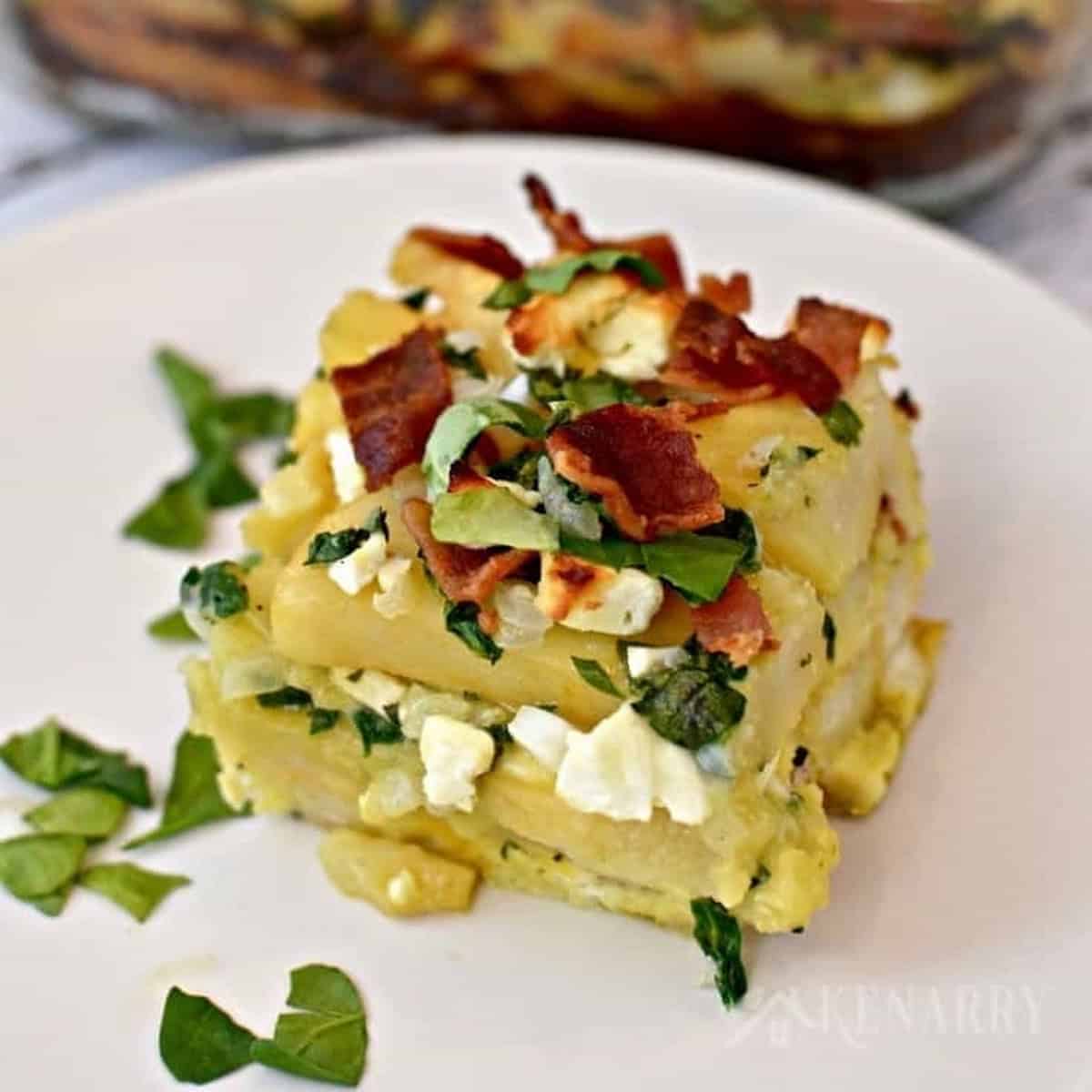 Bacon Spinach Feta Breakfast Casserole