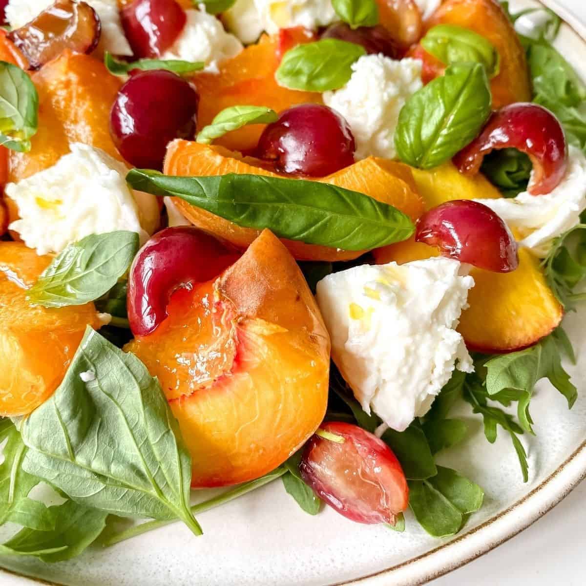 Baked Stone Fruit Caprese Salad Without Tomatoes