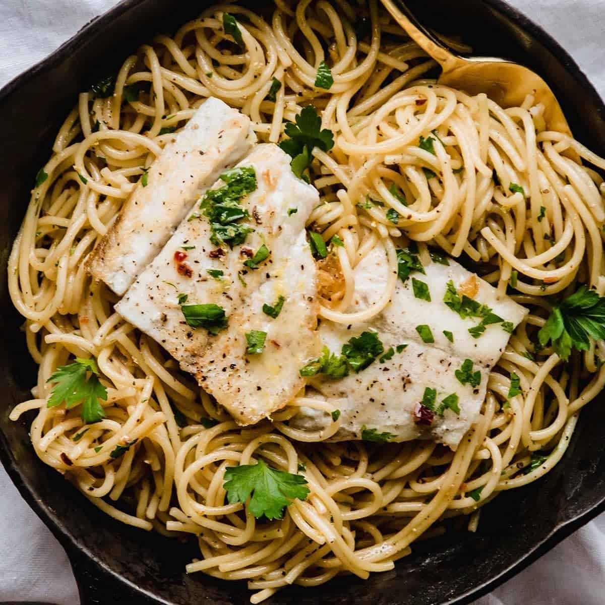 Barramundi Lemon Garlic Pasta
