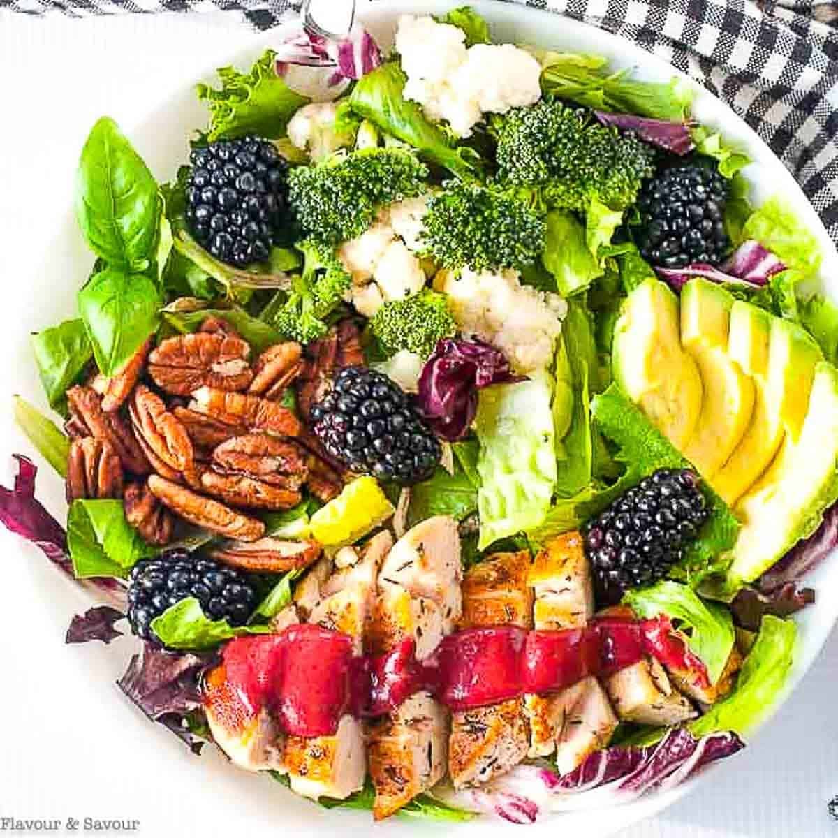 Blackberry Balsamic Grilled Chicken Salad