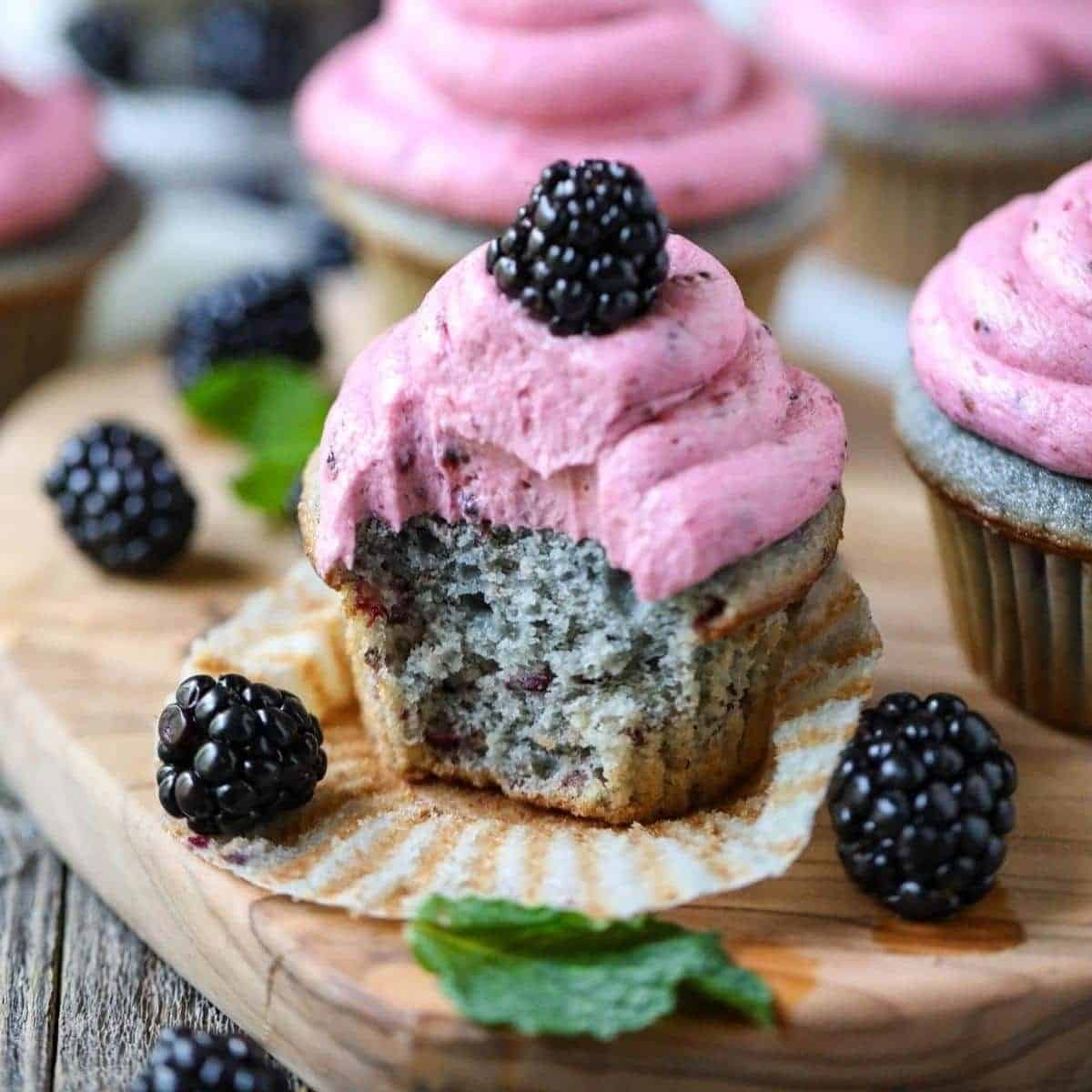 Blackberry Cupcakes With Blackberry Buttercream