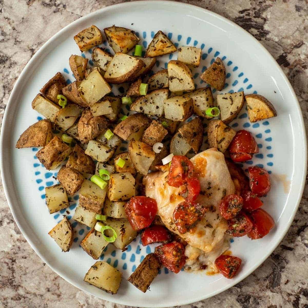 Bruschetta Chicken Sheet Pan