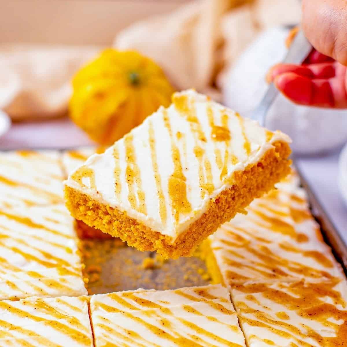 Caramel Pumpkin Sheet Cake