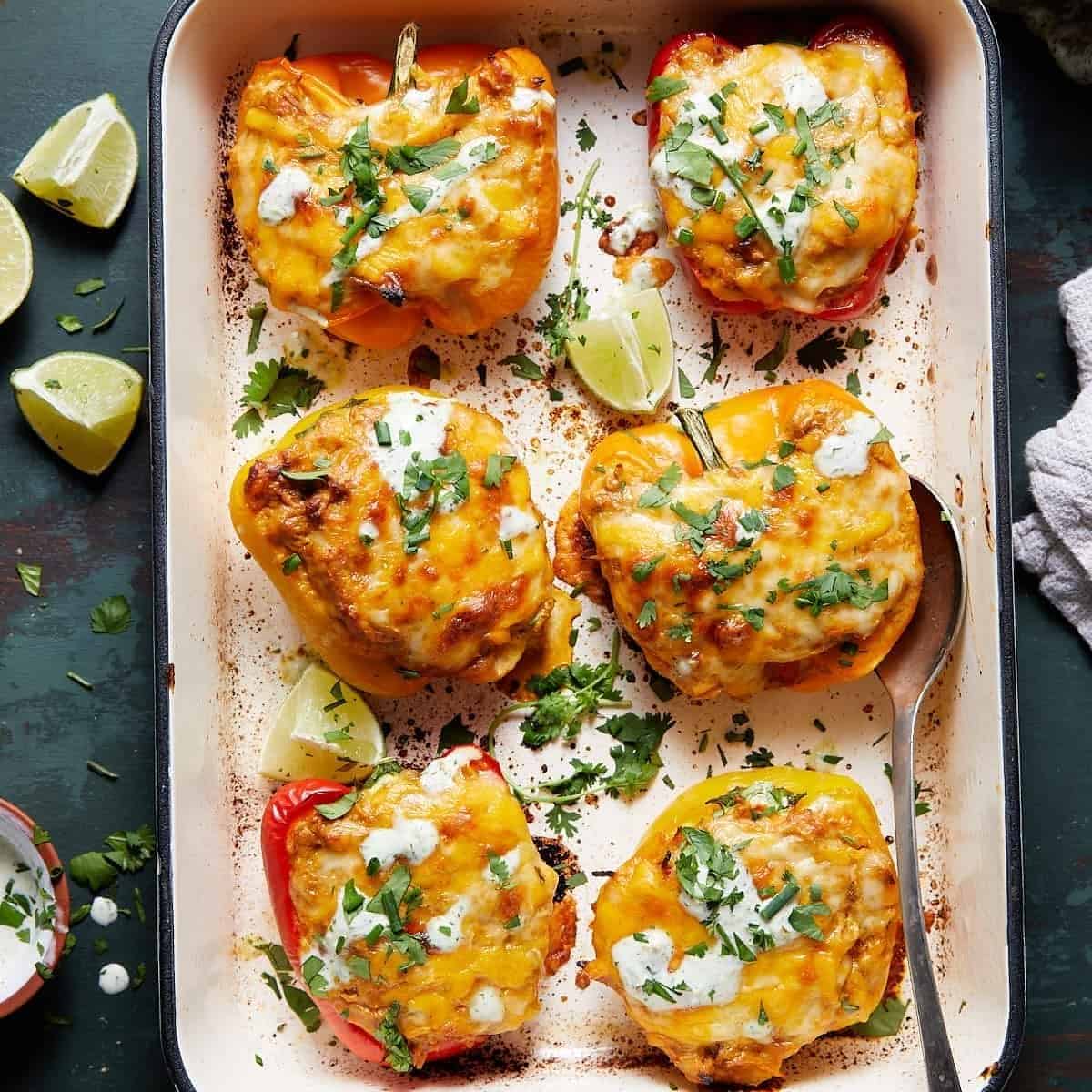Cheesy Chicken Stuffed Peppers Cheesy Chicken Stuffed Peppers