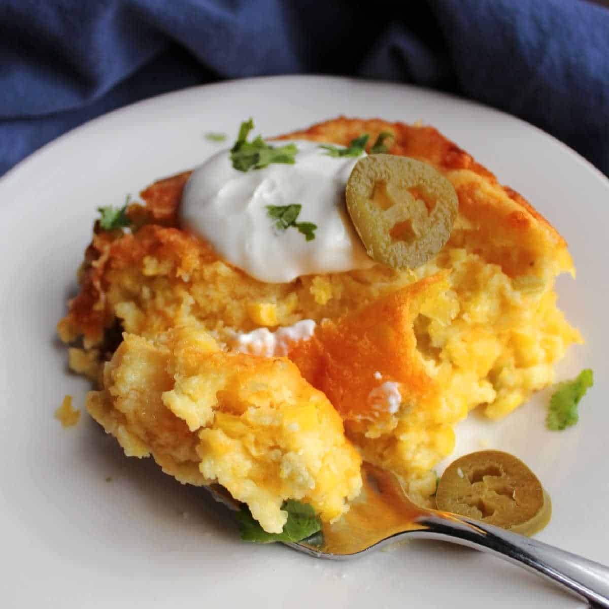 Cheesy Corn Casserole With Green Chiles Cheesy Corn Casserole With Green Chiles