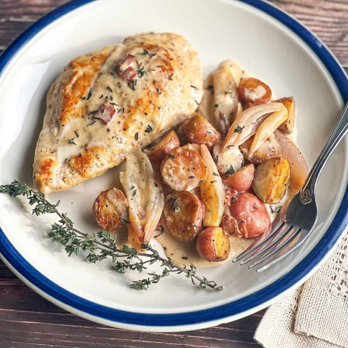 Chicken And Potatoes In Cider Cream Sauce Chicken And Potatoes In Cider Cream Sauce