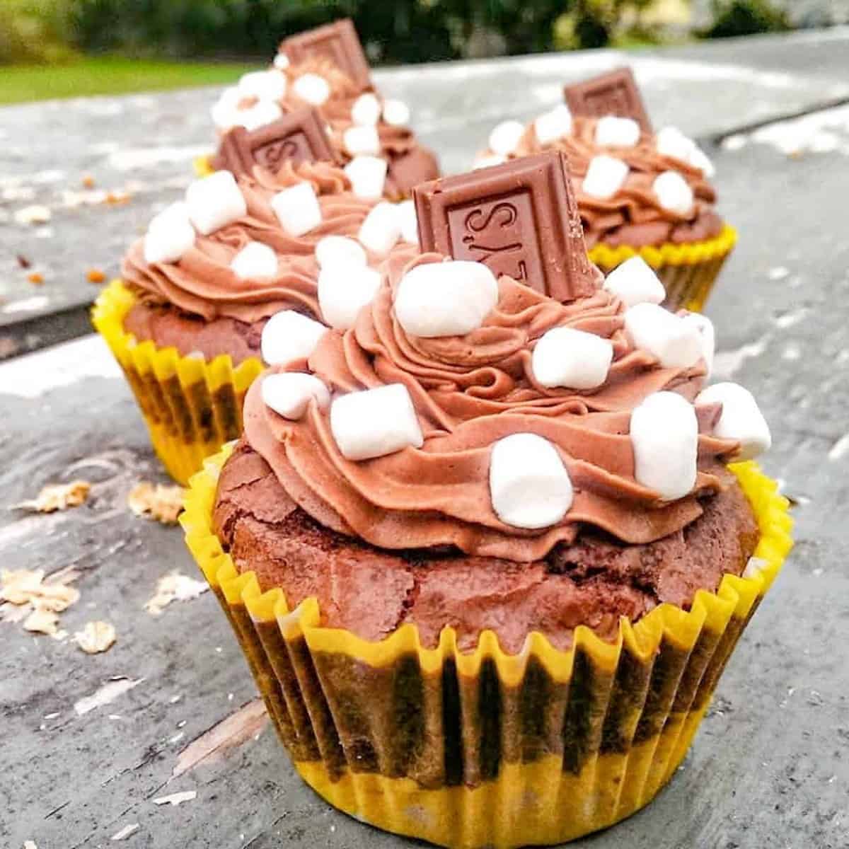 Chocolate Smore Brownie Cupcake