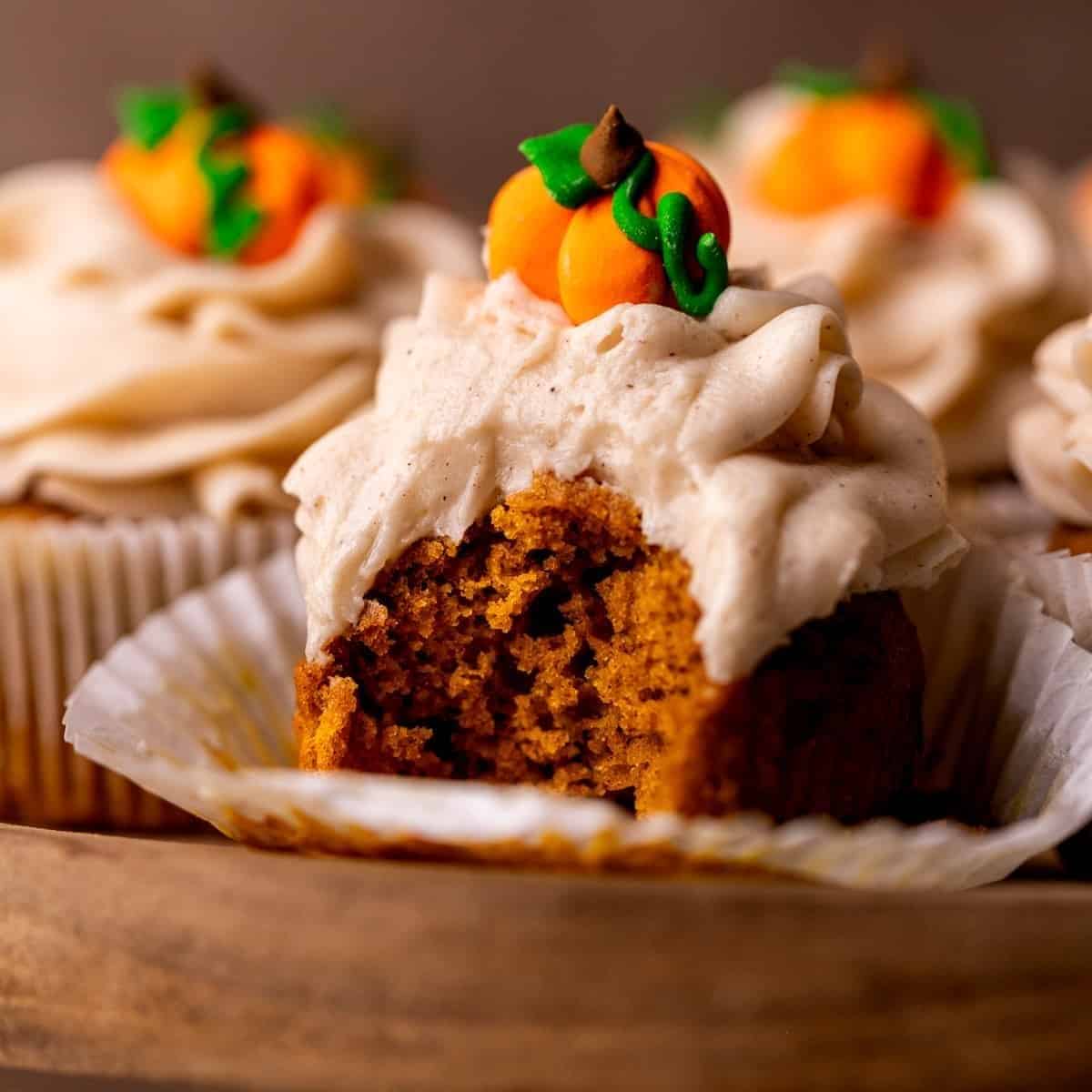 Chocolate Stuffed Pumpkin Cupcakes