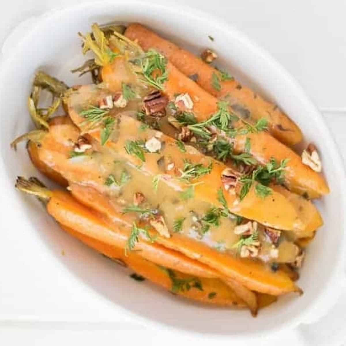 Crockpot Orange Honey Herb Glazed Carrots