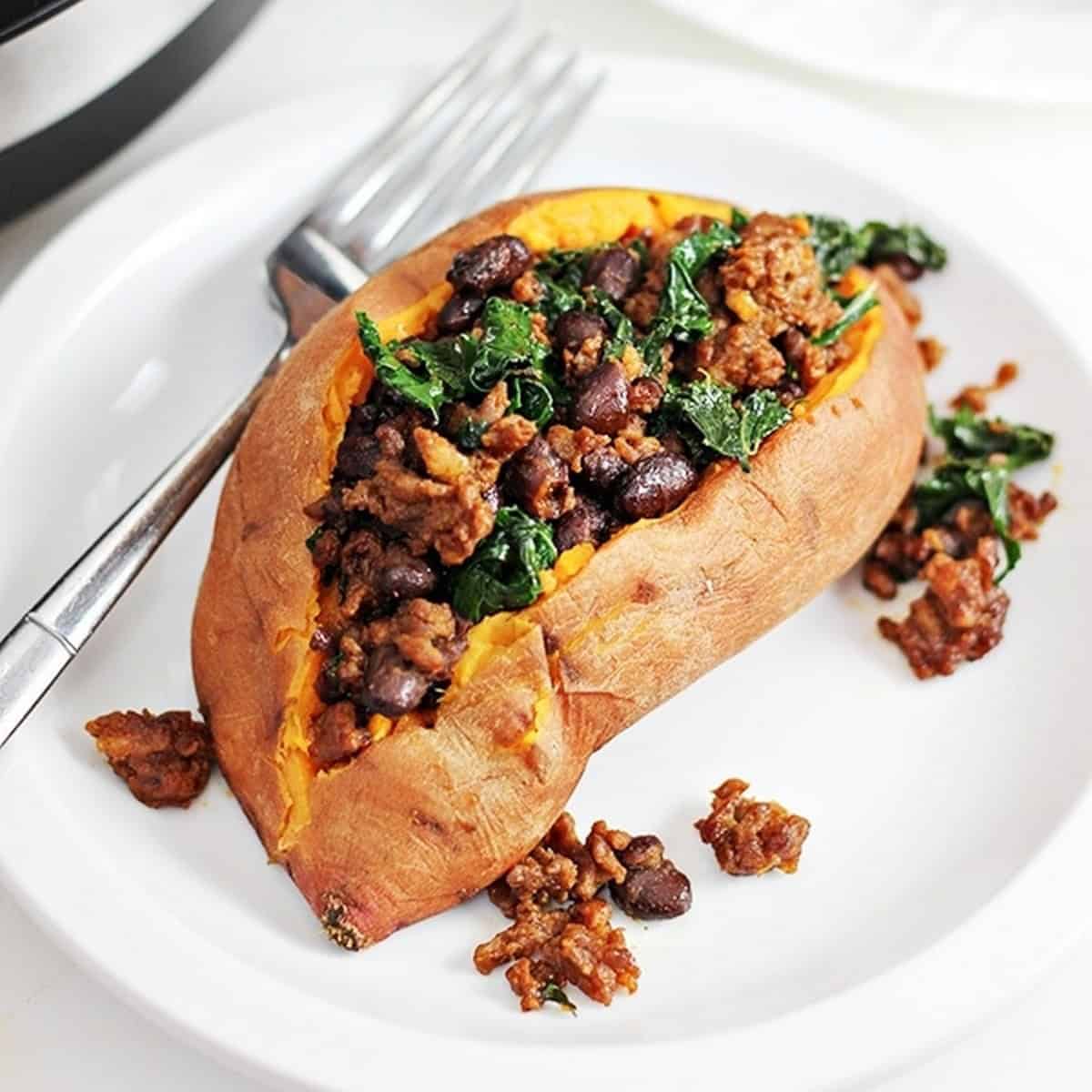 Crockpot Pressure Cooker Chorizo Kale Stuffed Sweet Potatoes Recipe Crockpot Pressure Cooker Chorizo Kale Stuffed Sweet Potatoes Recipe