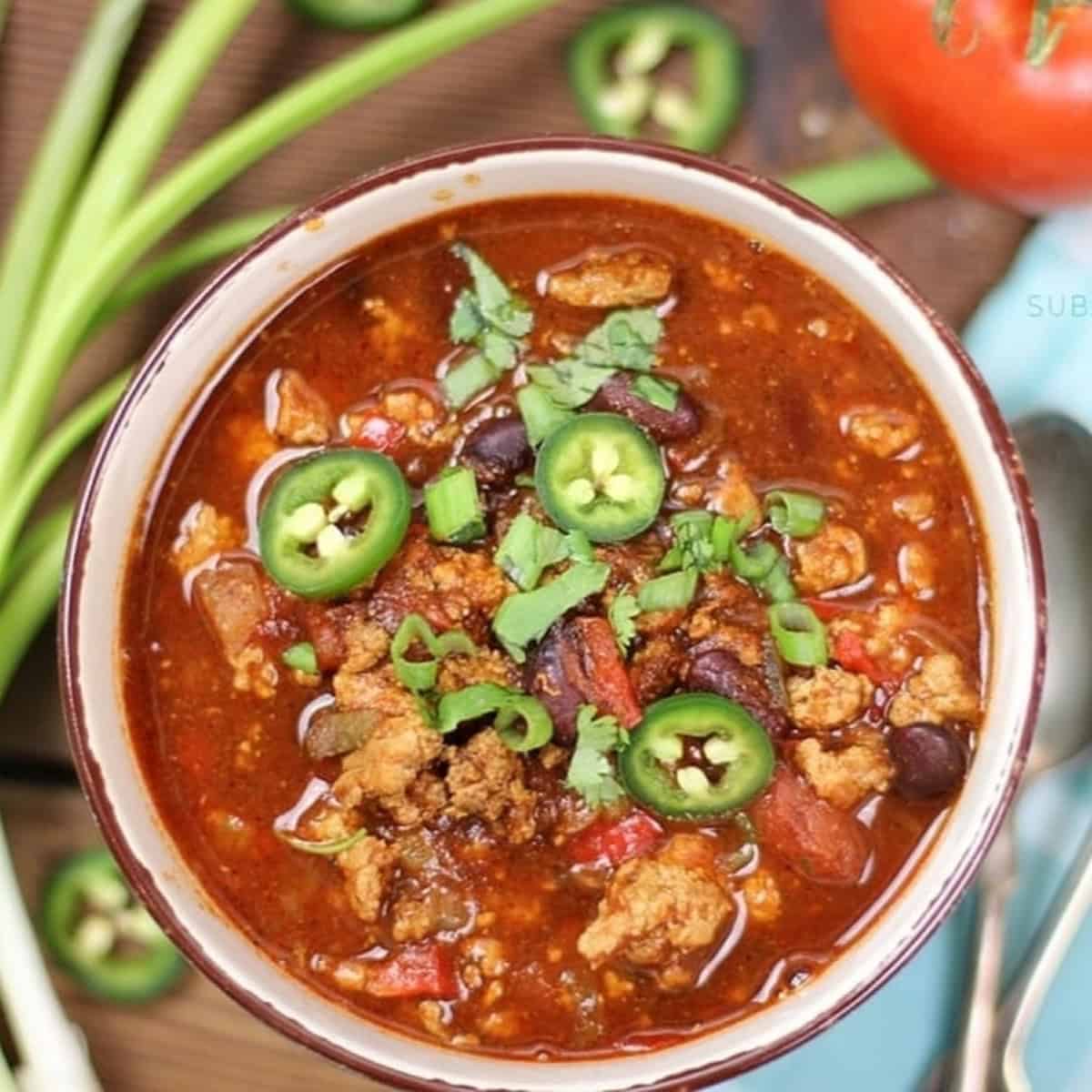 Healthy Crockpot Turkey Chili Recipe