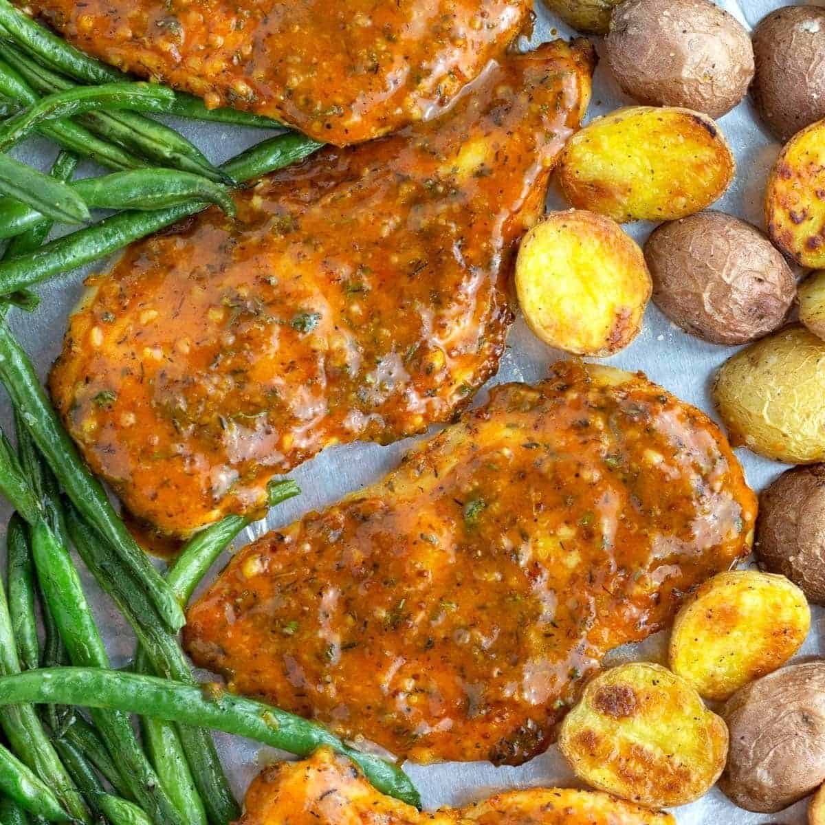 Honey Mustard Chicken Sheet Pan Dinner With Veggies And Potatoes