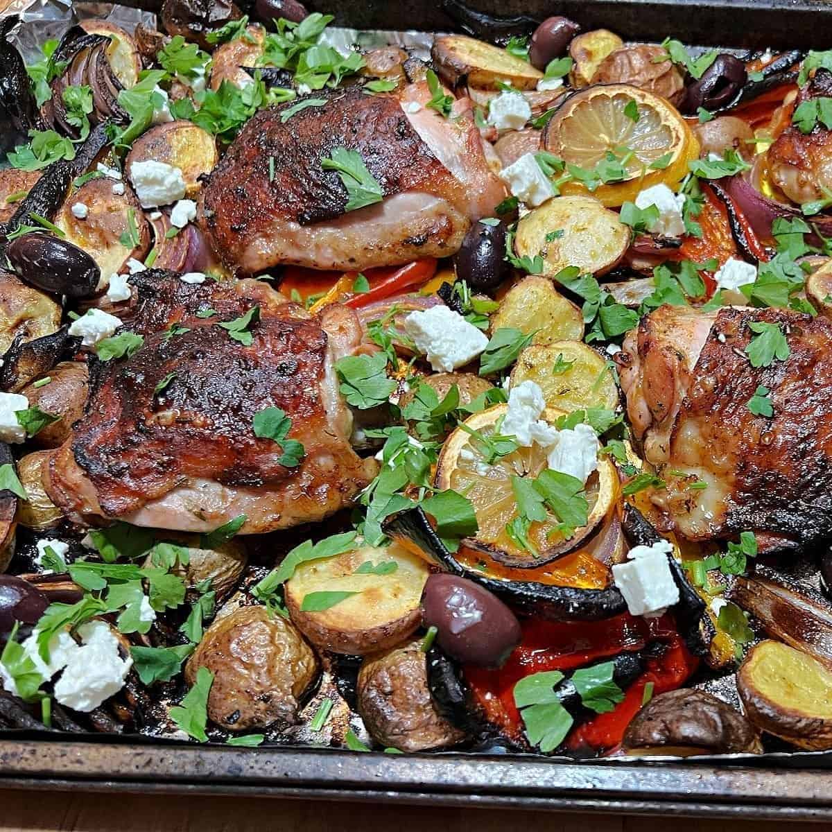 Mediterranean Chicken Sheet Pan Dinner