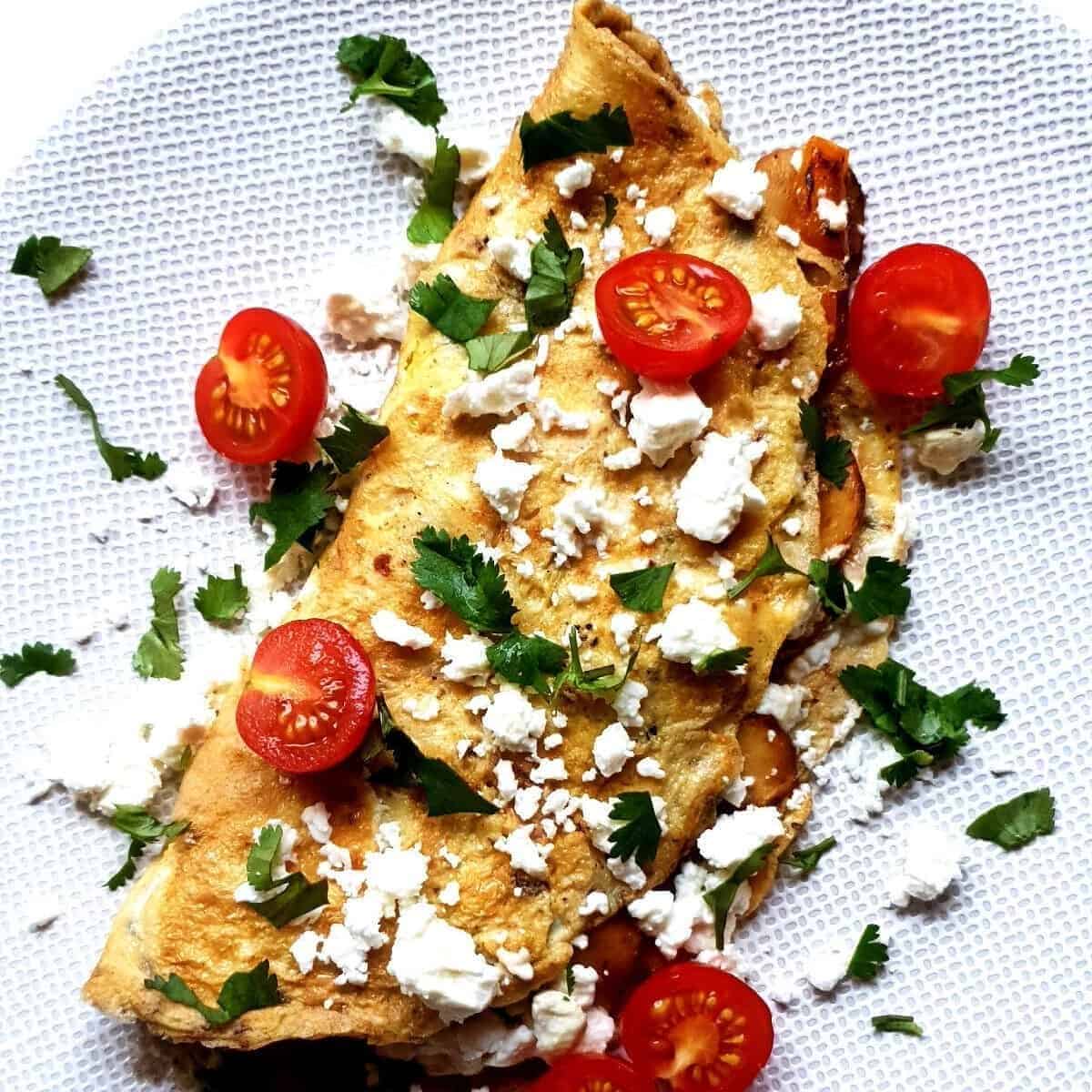 Mushroom Stuffed Cheesy Omelet