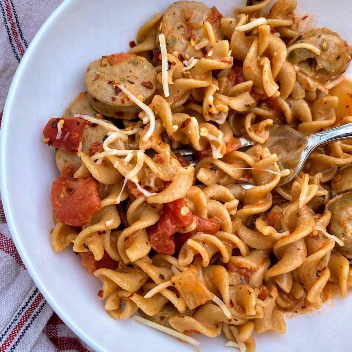 One Pot Chicken Sausage Pasta