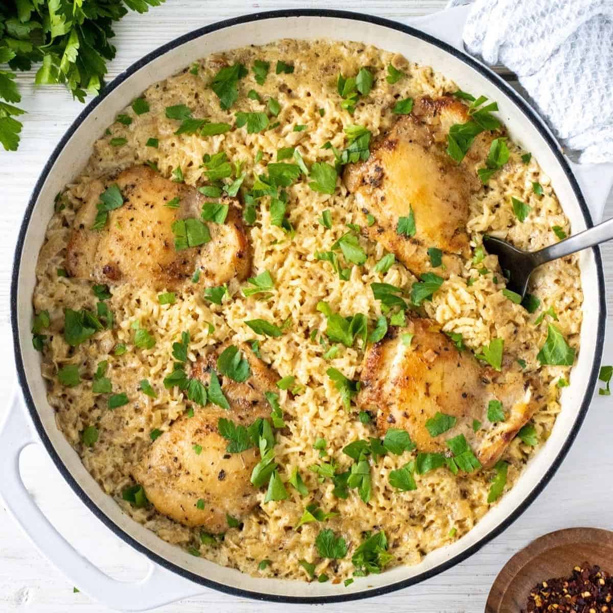 One Pot Creamy Chicken And Rice