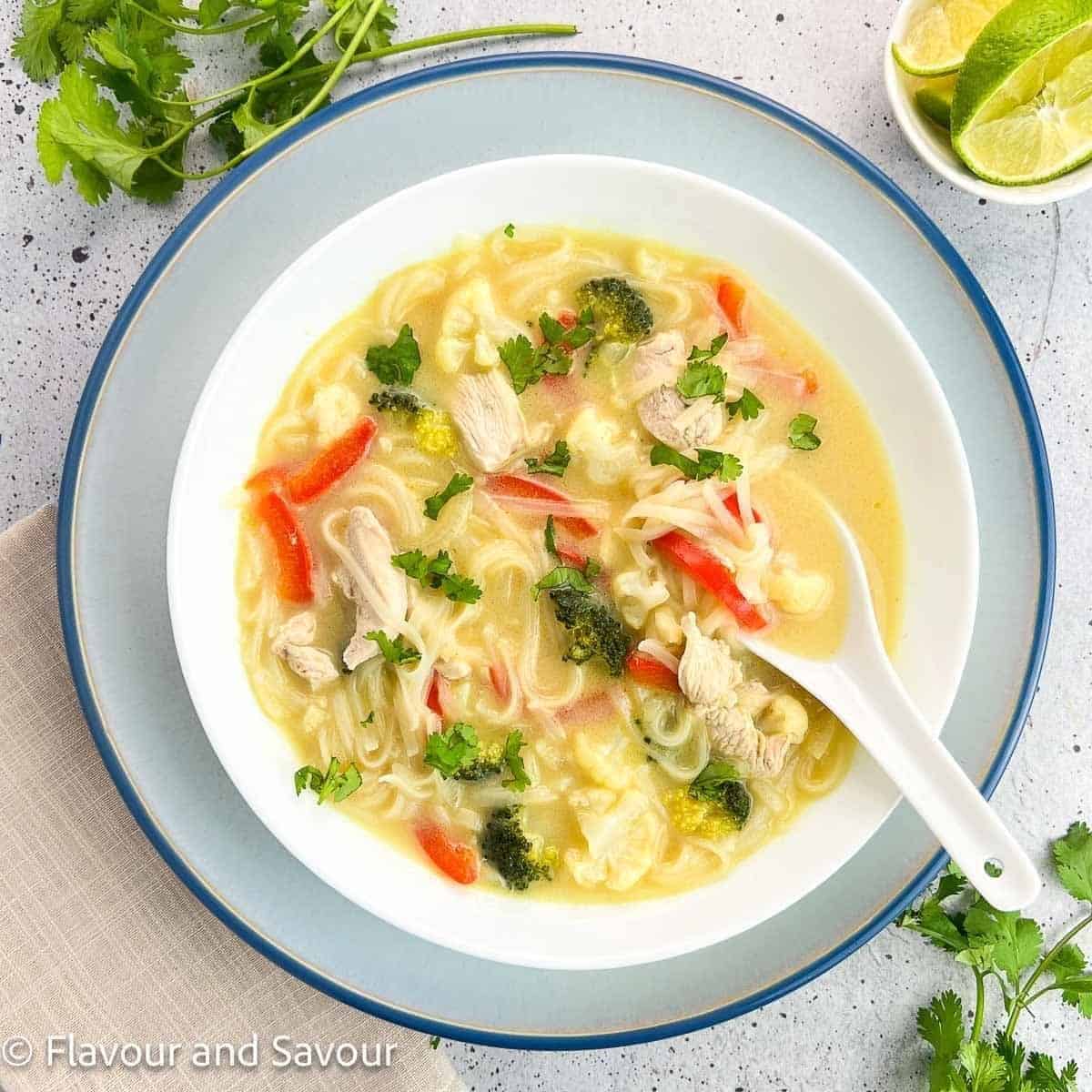One Pot Thai Chicken Noodle Soup