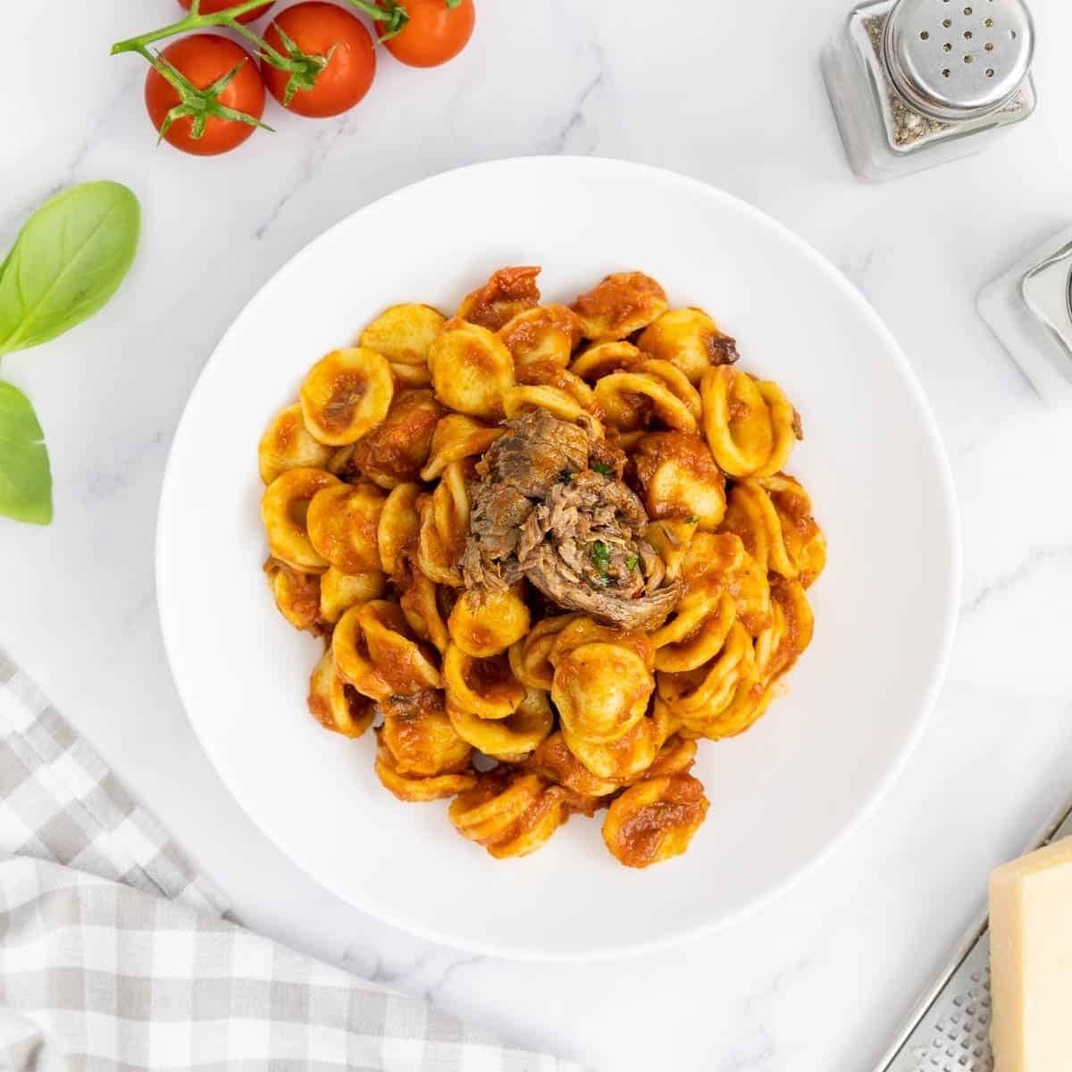 Orecchiette With Braciole Alla Barese Beef Rolls