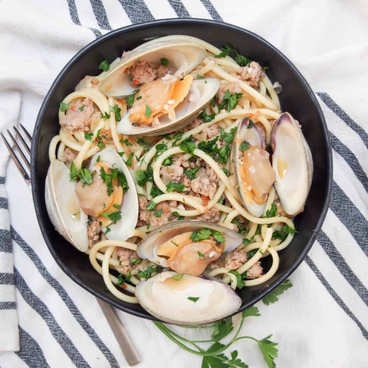 Pasta With Clams And Sausage