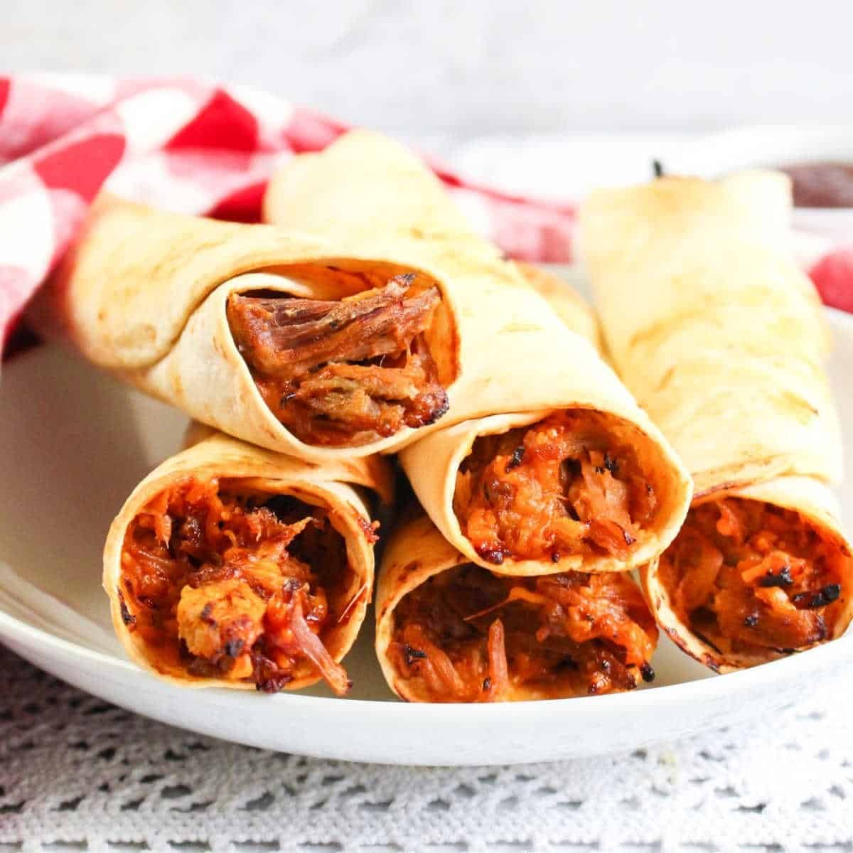 Pulled Pork Taquitos In The Air Fryer