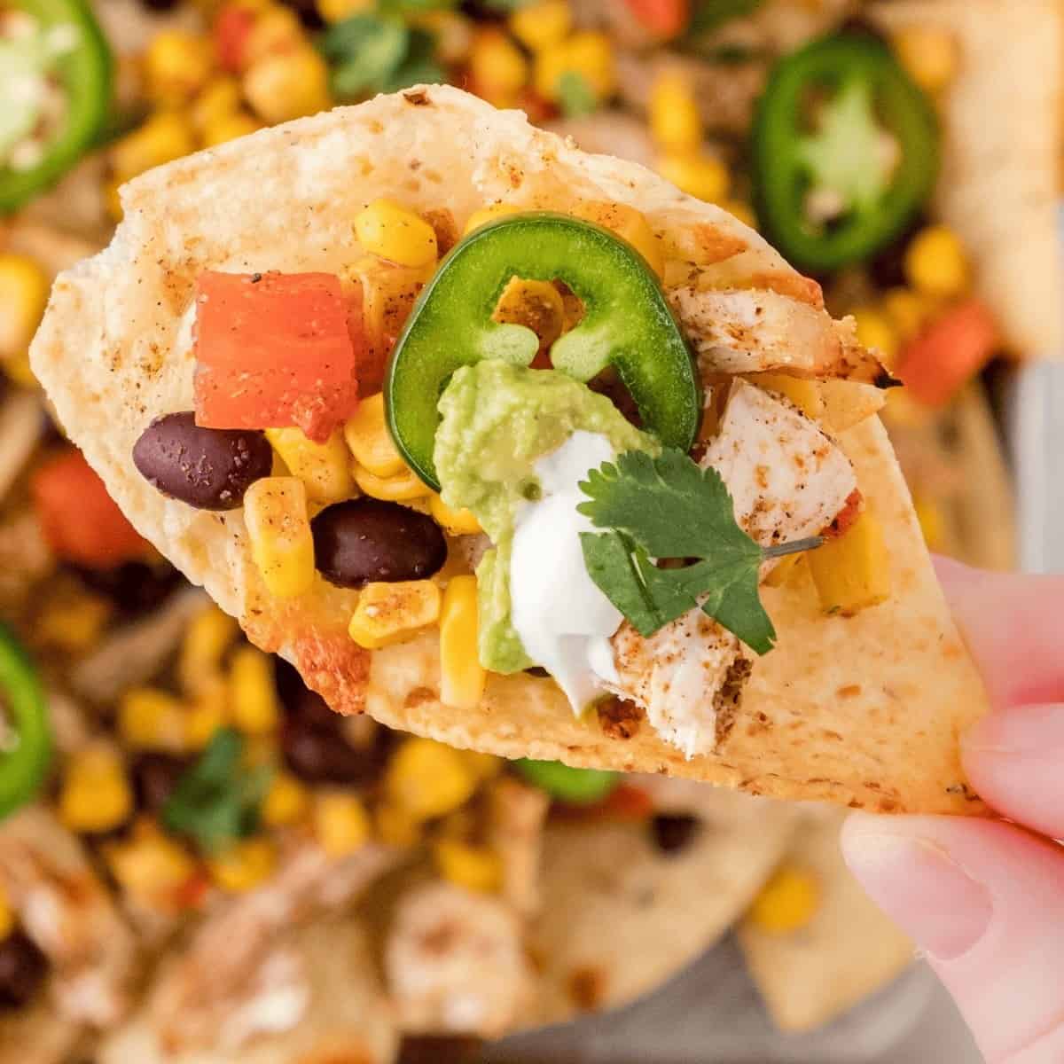 Sheet Pan Jerk Chicken Nachos
