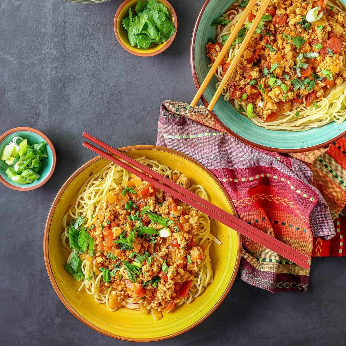 Spicy Gochujang Spaghetti Meat Sauce