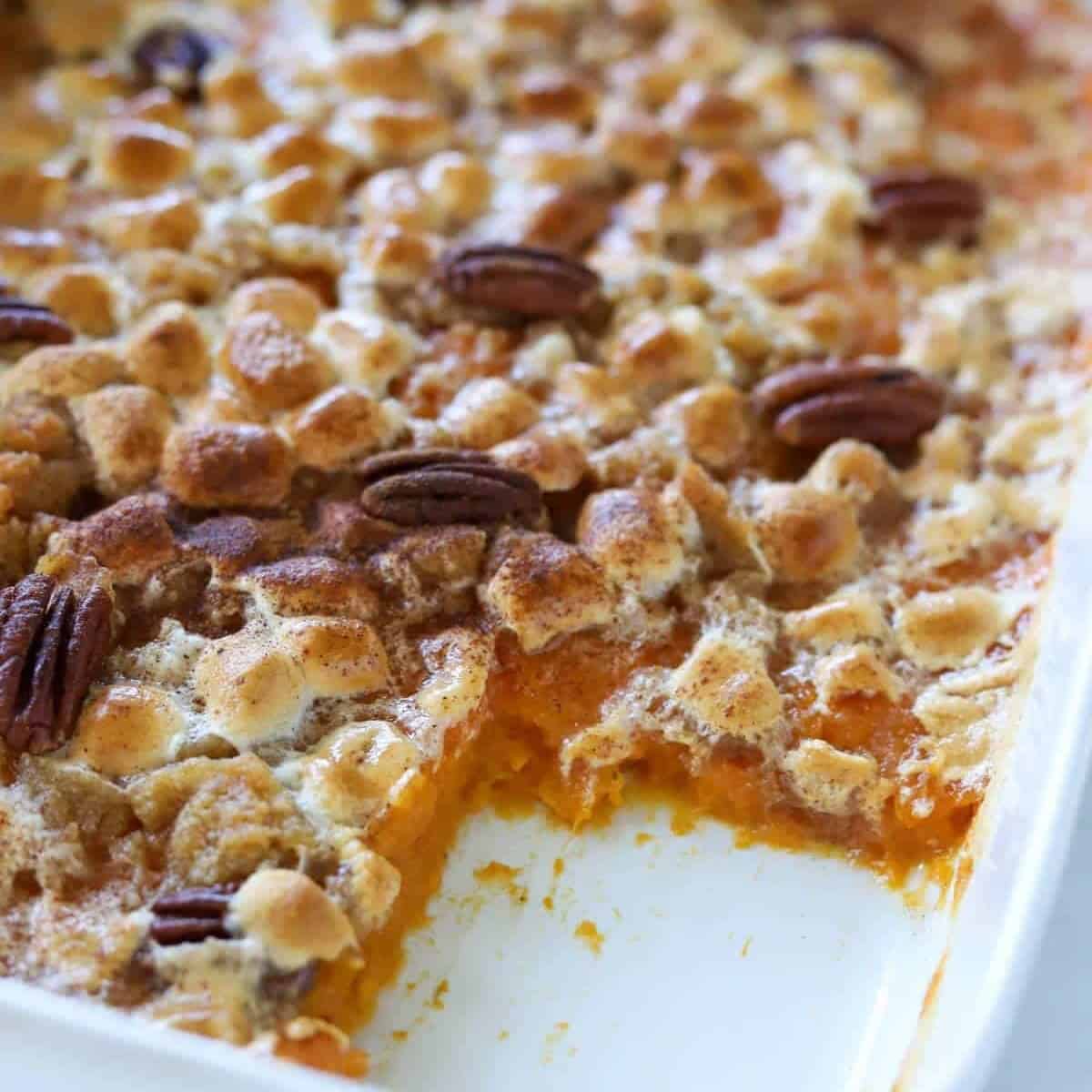 Sweet Potato Casserole Marshmallows Pecans