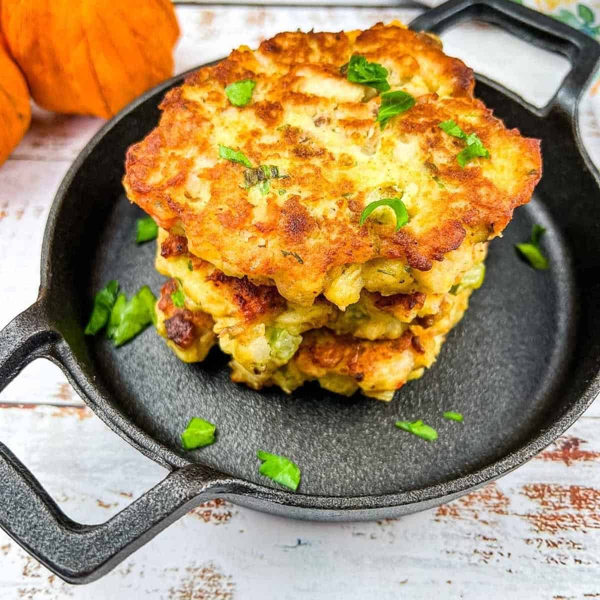 Thanksgiving Stuffing Turkey Mashed Potato Patties Recipe