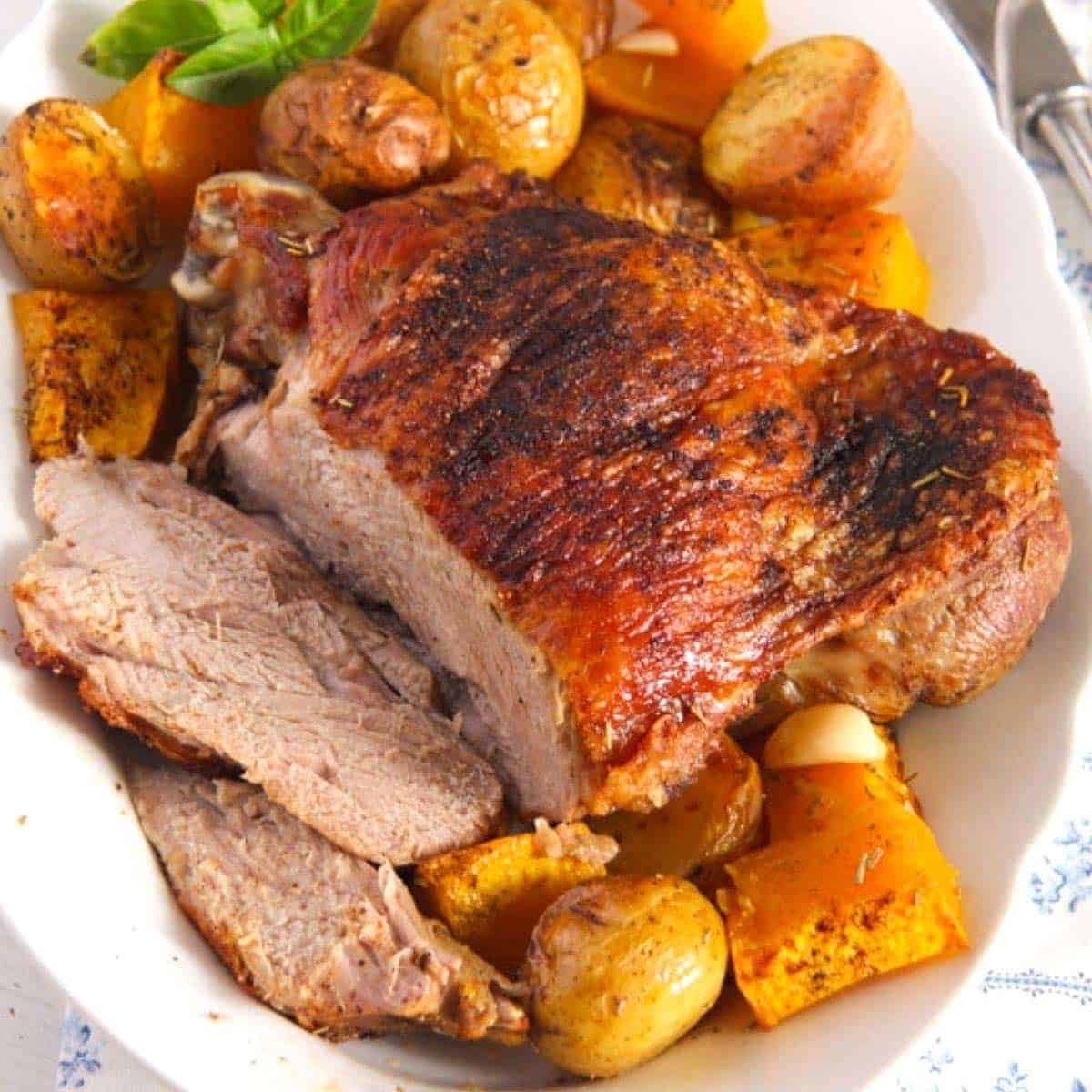 Turkey Thigh Roast With Potatoes And Pumpkin